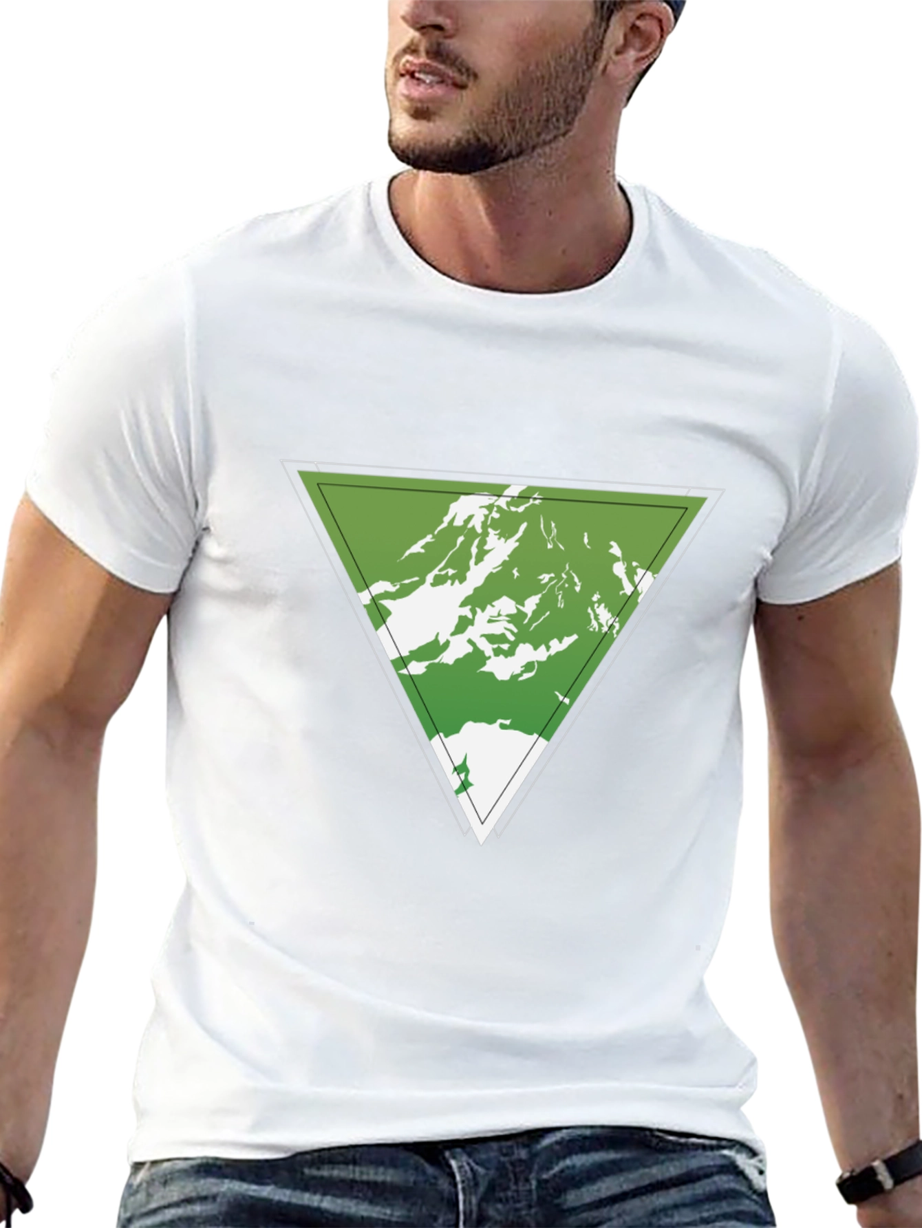 Mountain Peak Triangle Graphic Tee - Black