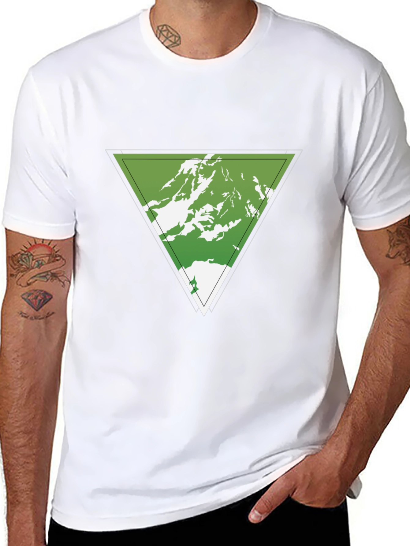 Mountain Peak Triangle Graphic Tee - Black