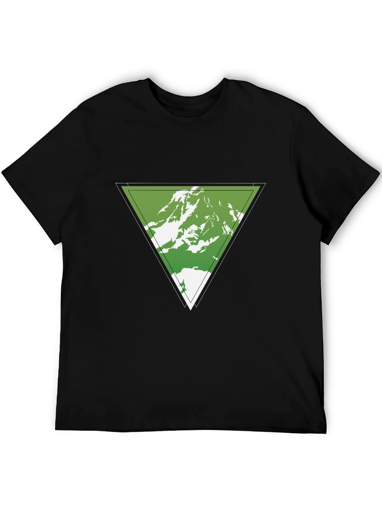 Mountain Peak Triangle Graphic Tee - Black