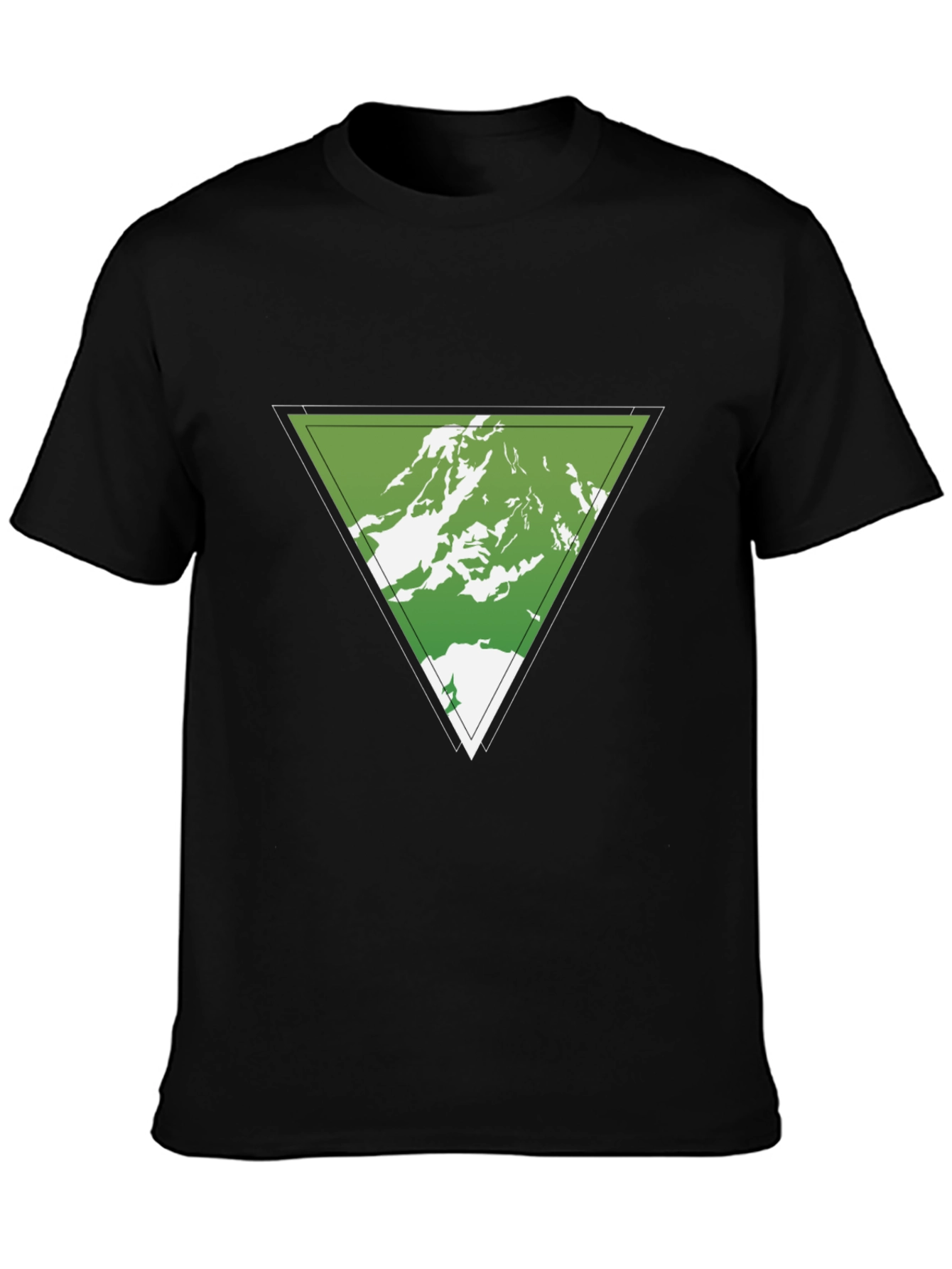 Mountain Peak Triangle Graphic Tee - Black