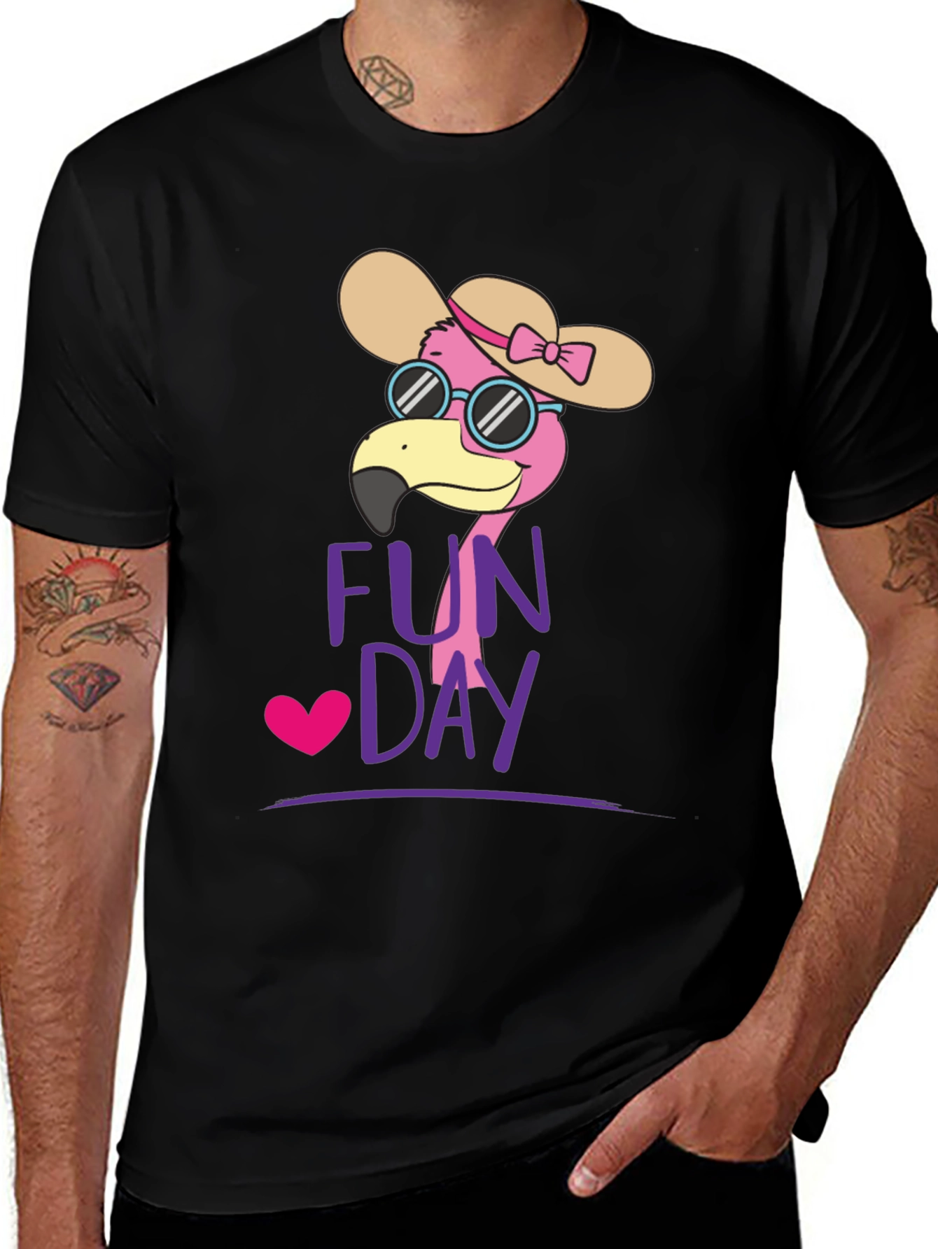 Fun Day Flamingo Graphic Tee - Casual Comfort