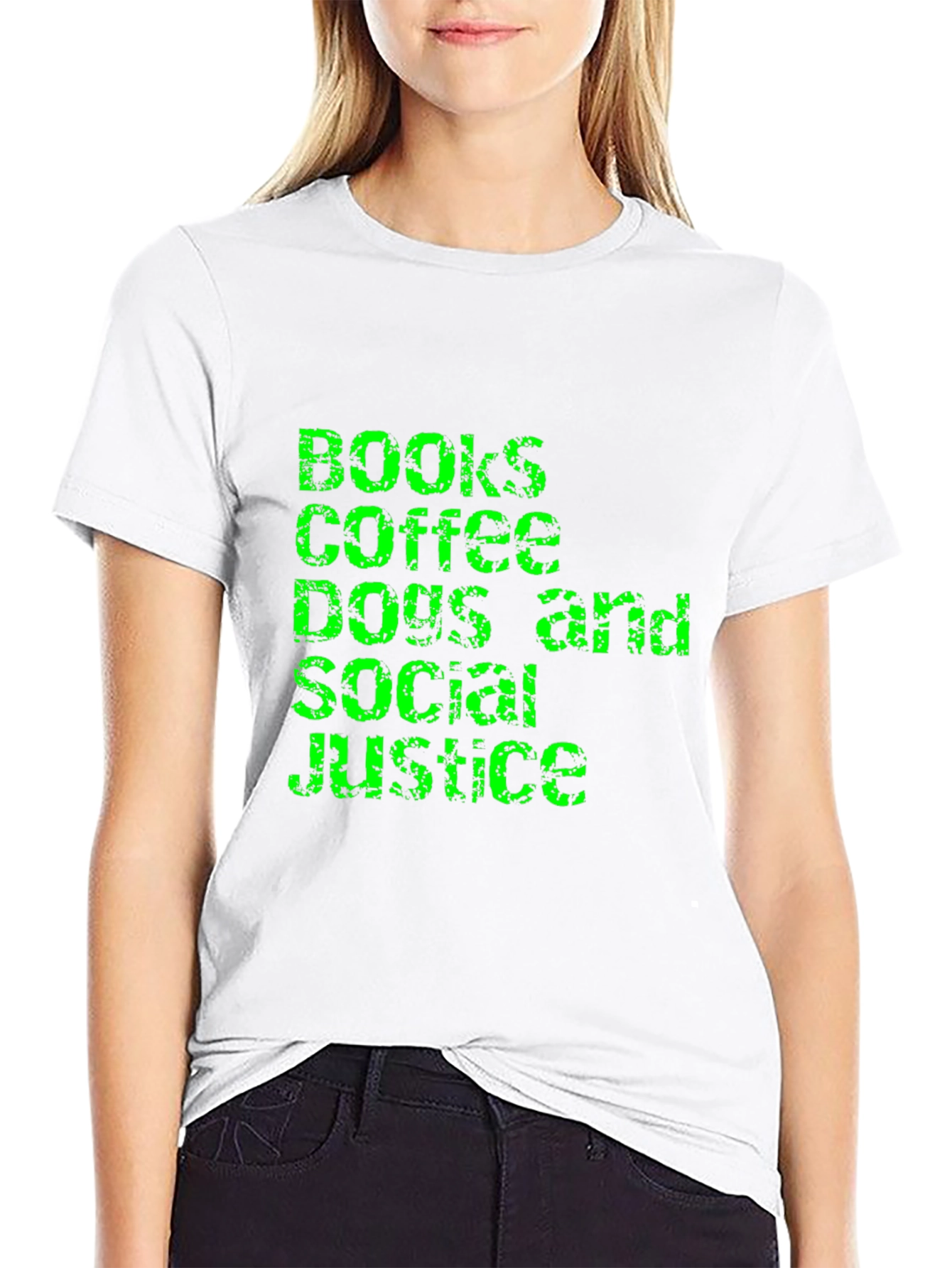 Books Coffee Dogs and Social Justice T-Shirt