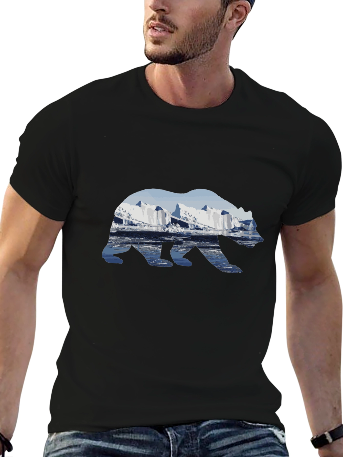 Arctic Bear Graphic T-Shirt - Black