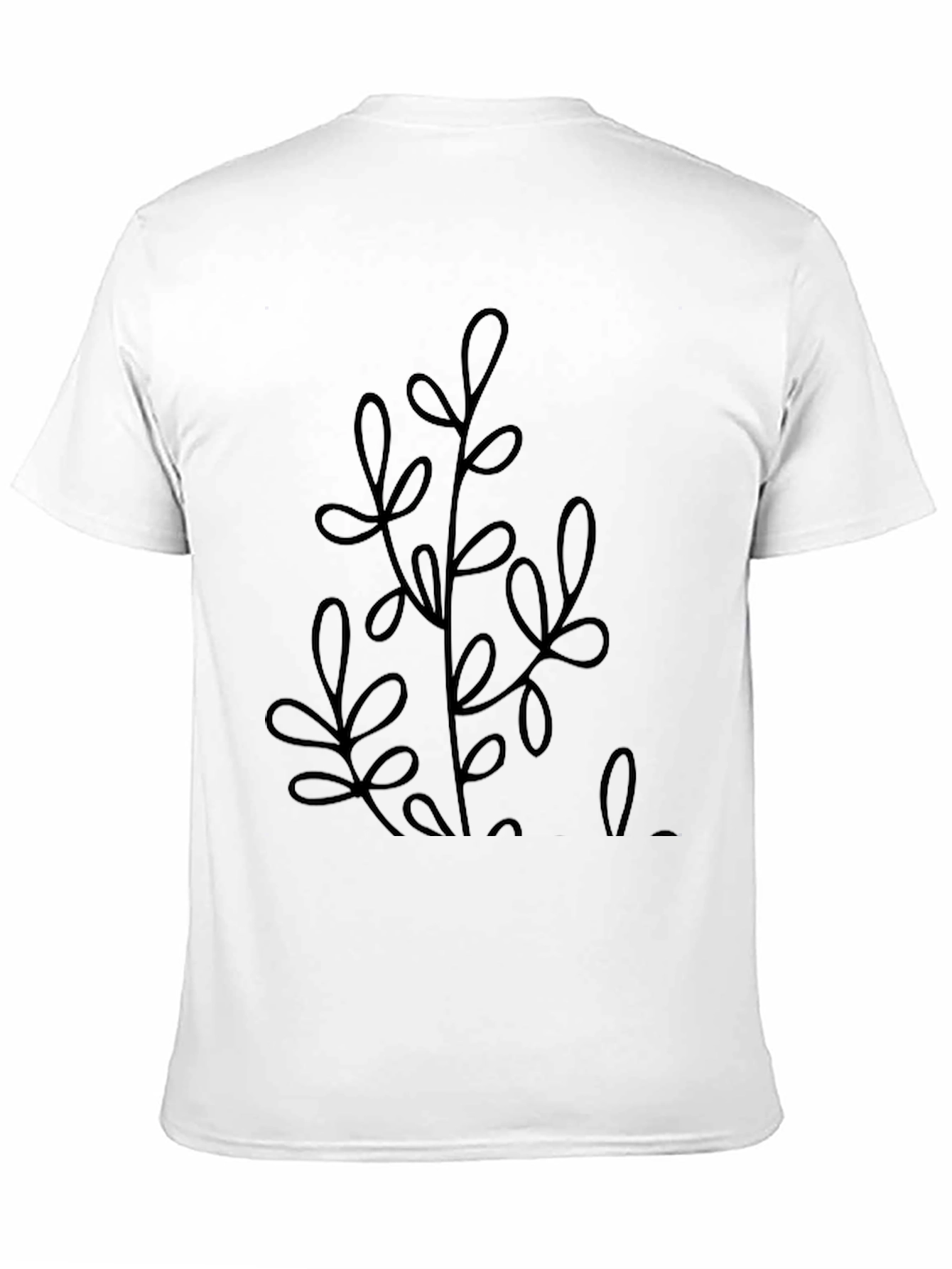 Minimalist Plant Graphic Black Tee