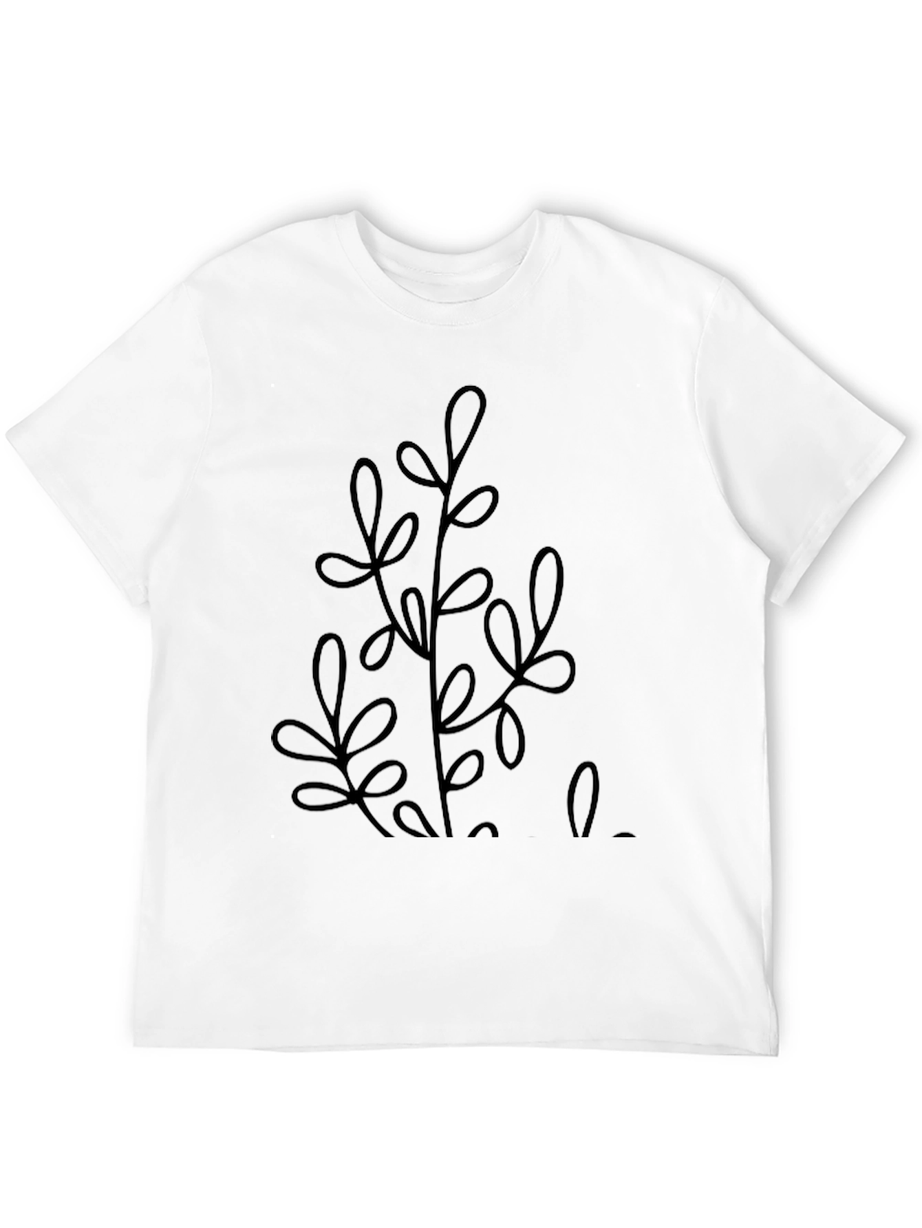 Minimalist Plant Graphic Black Tee