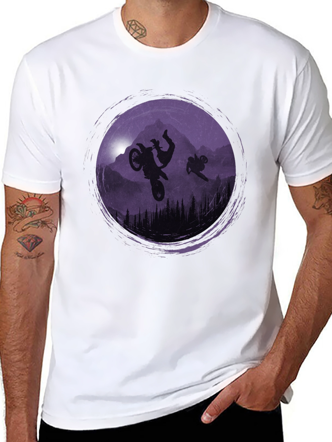 Motorcycle Mountain Silhouette T-Shirt