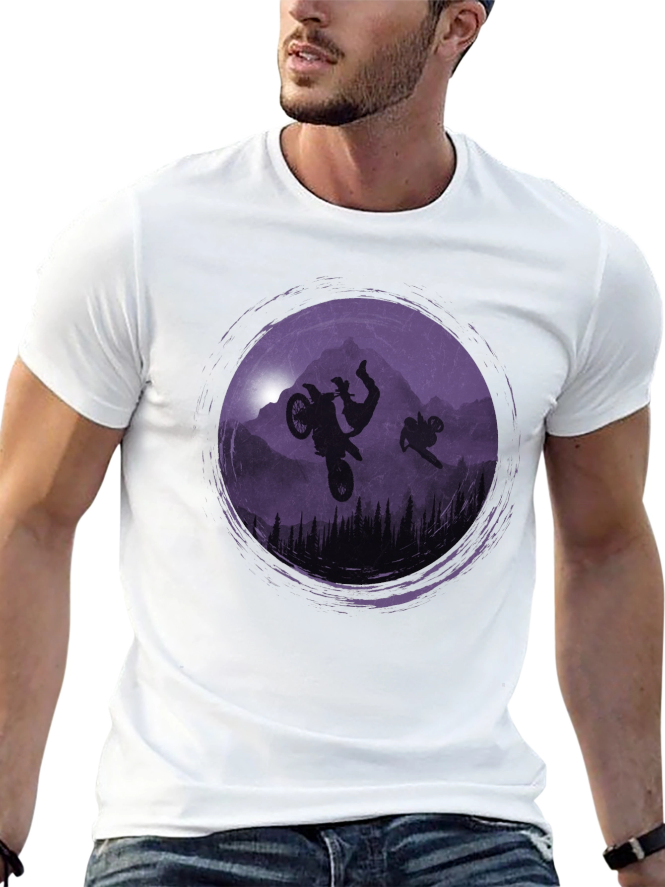 Motorcycle Mountain Silhouette T-Shirt