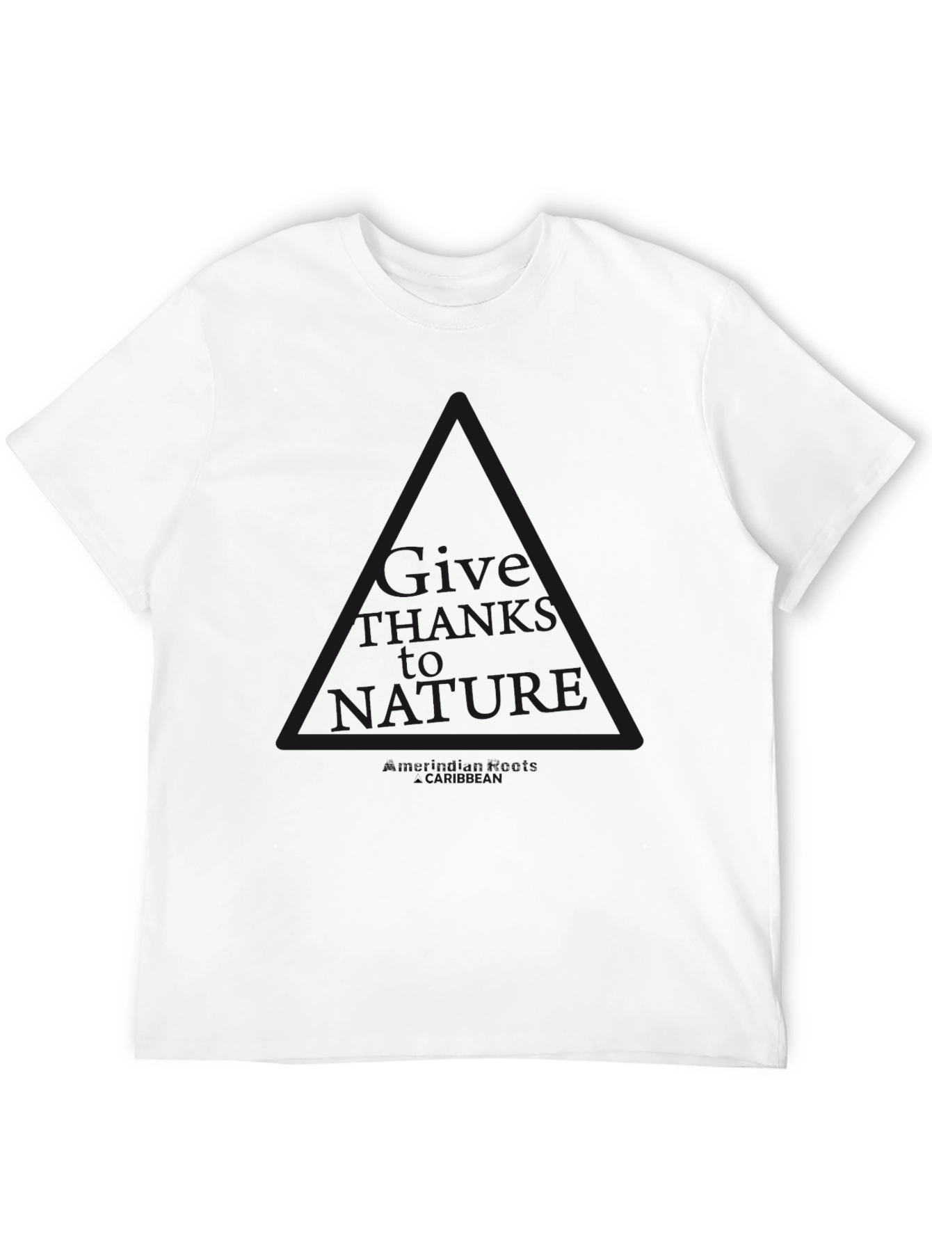 Mens Black Graphic Tee: Give Thanks to Nature