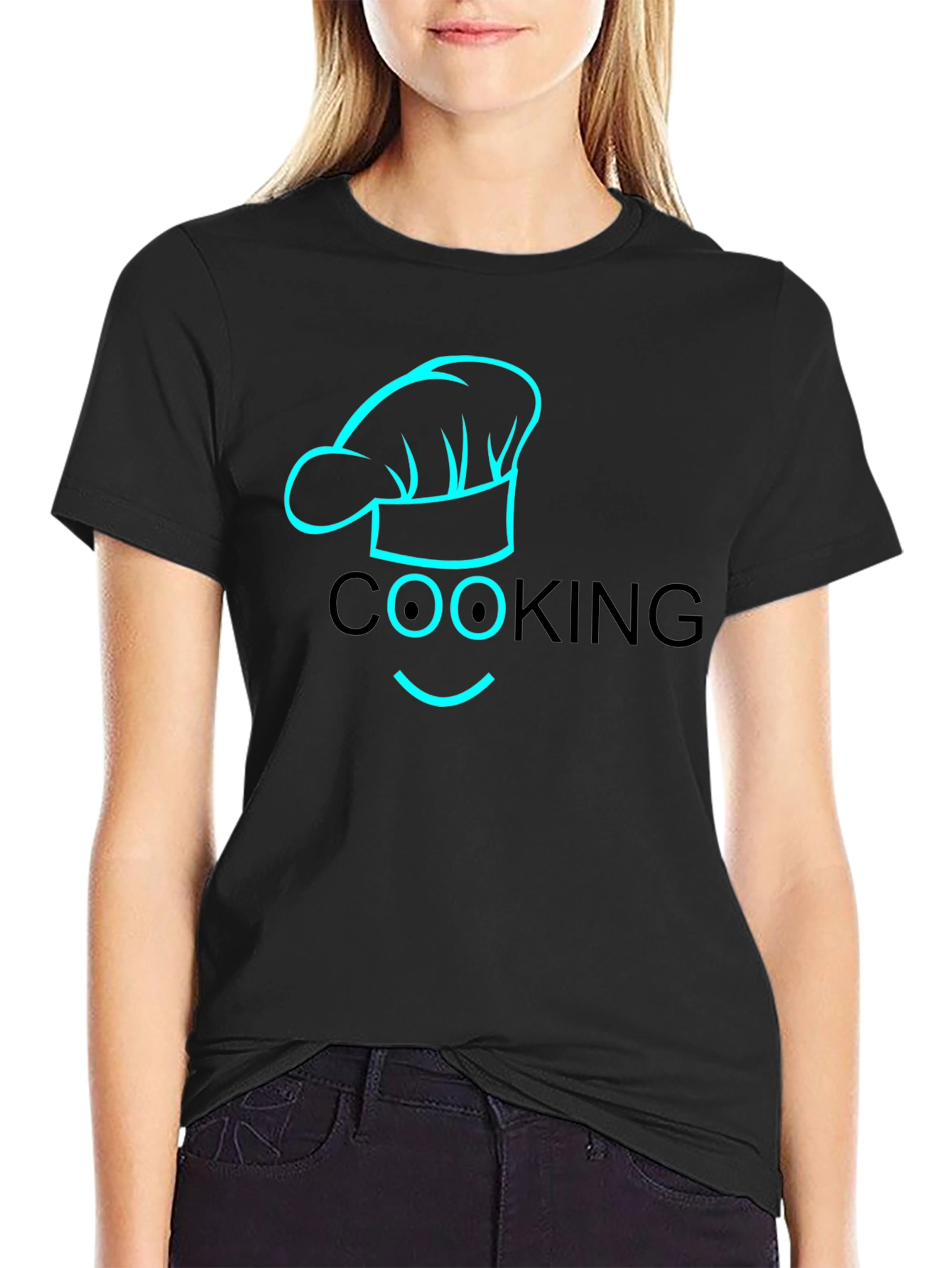Chef Hat Cooking T-Shirt - Black Cotton Tee