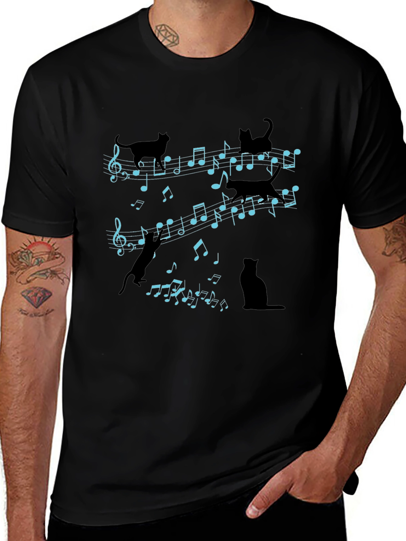Musical Cats T-Shirt - Novelty Music Lover Tee