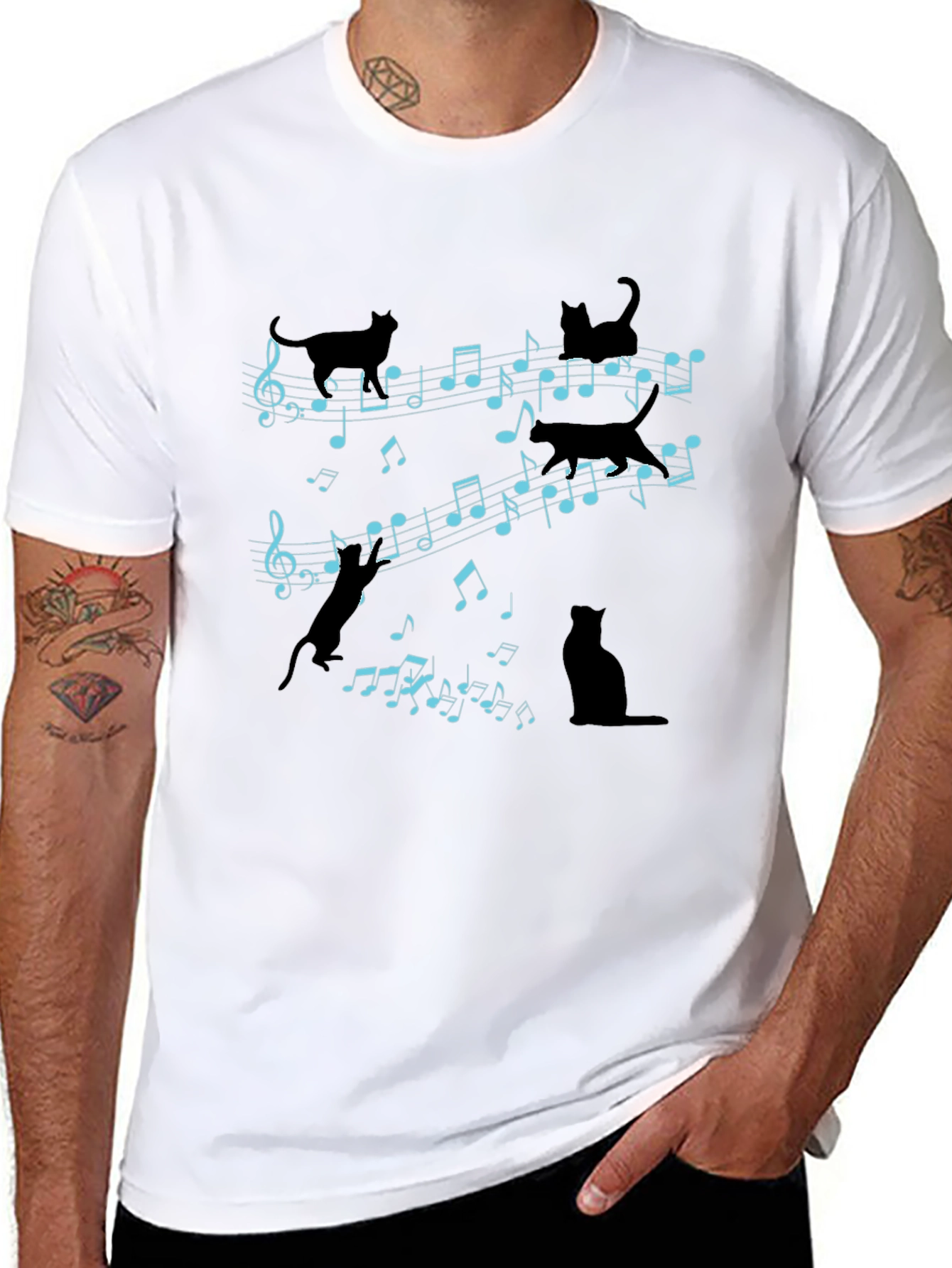 Musical Cats T-Shirt - Novelty Music Lover Tee