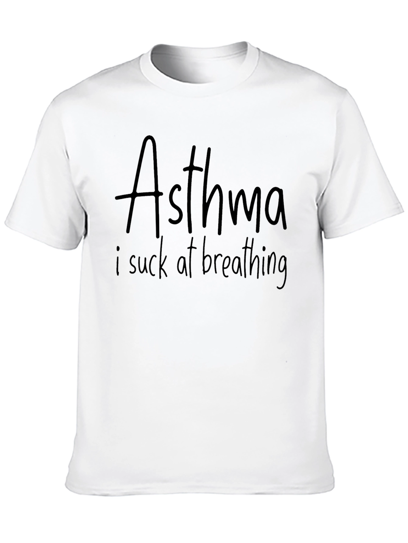 Asthma I Suck At Breathing Black T-Shirt