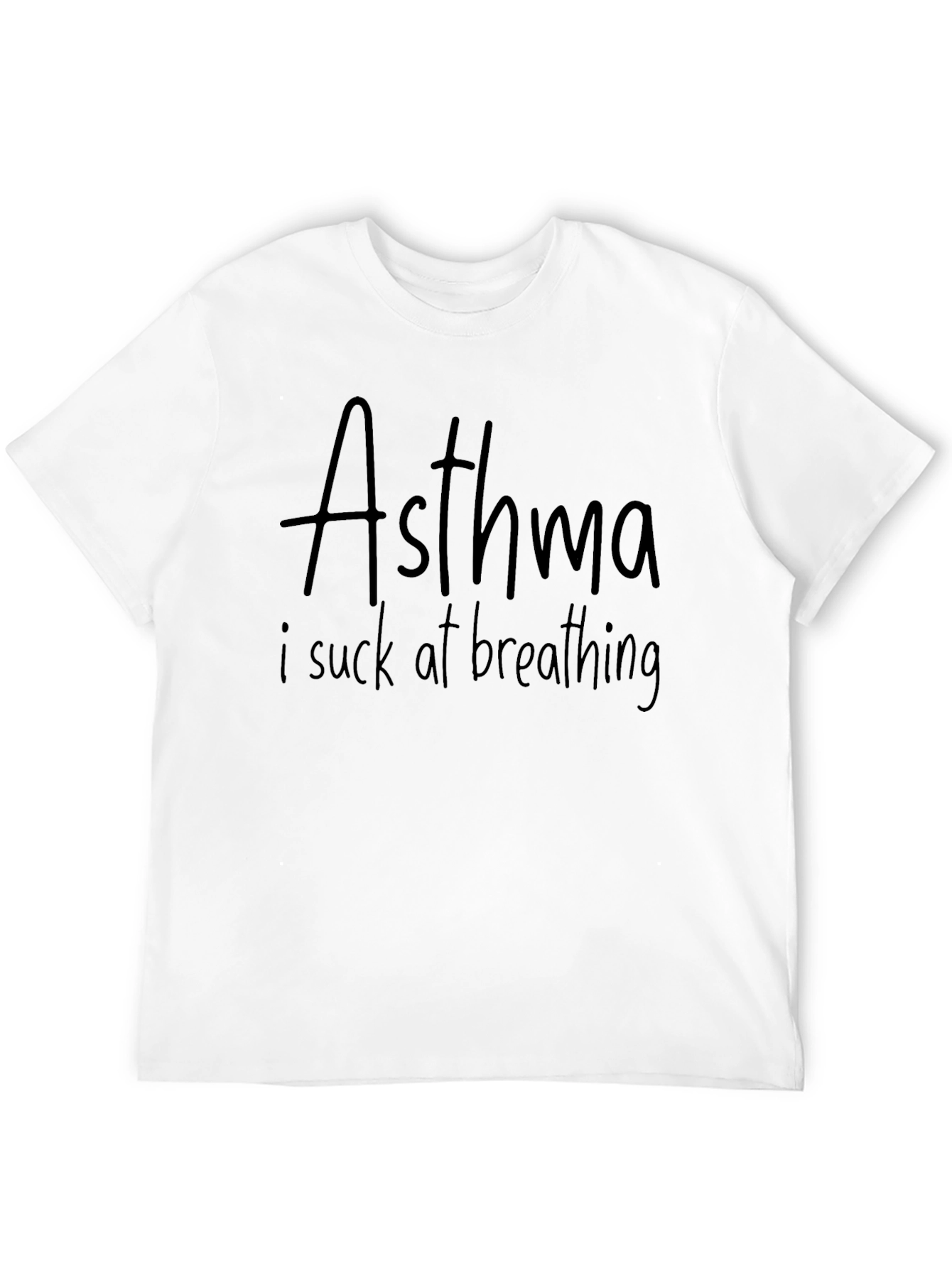 Asthma I Suck At Breathing Black T-Shirt