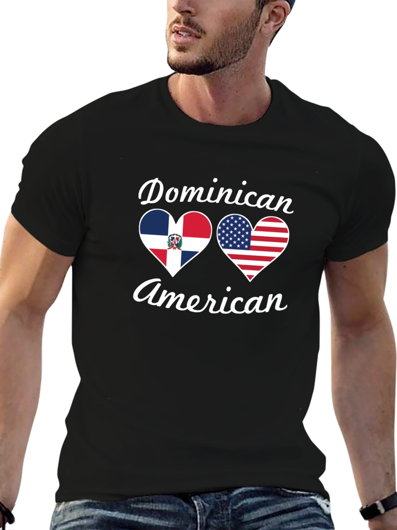 Dominican American Pride T-Shirt - Black