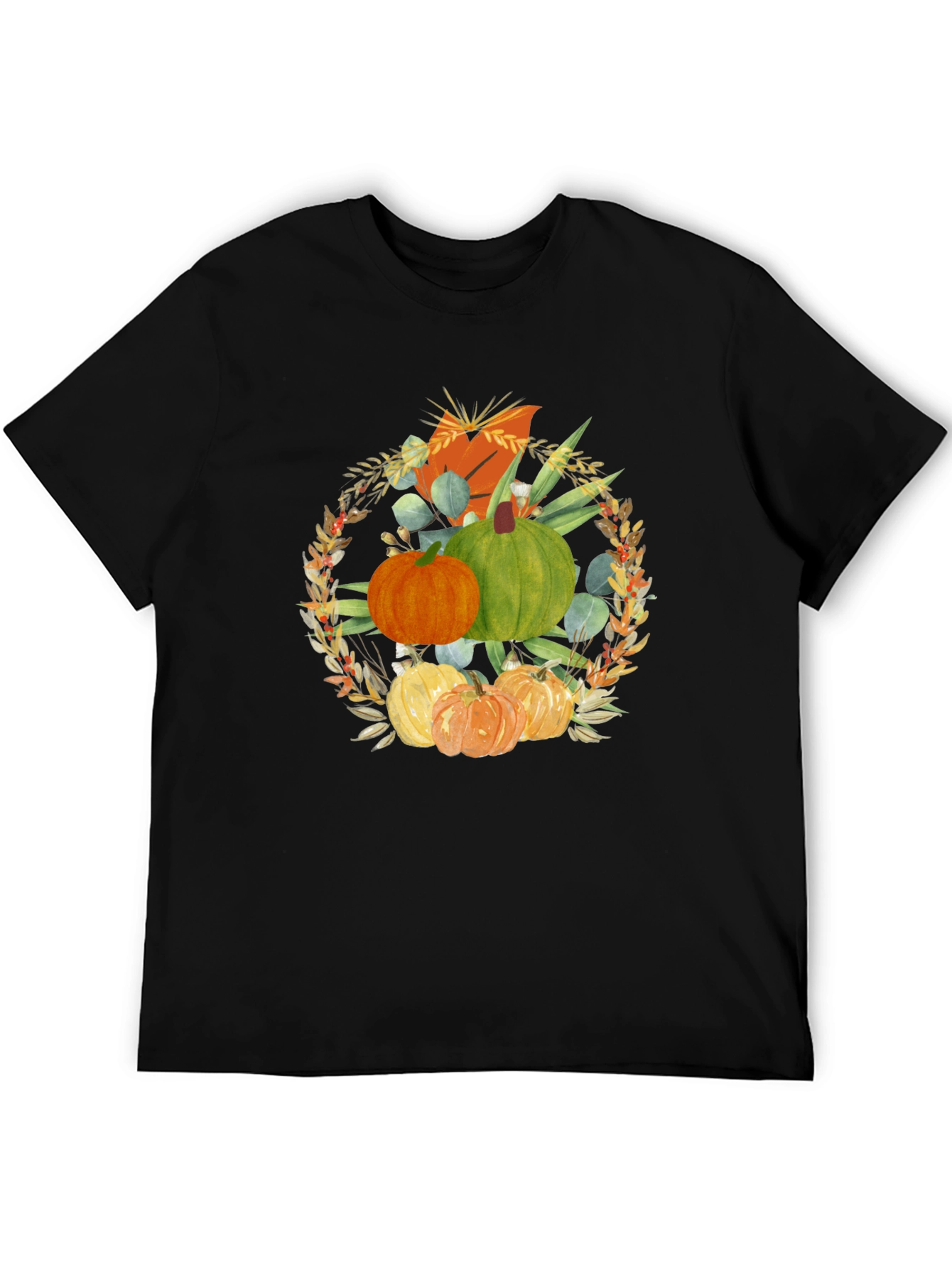 Fall Pumpkin Wreath Graphic T-Shirt