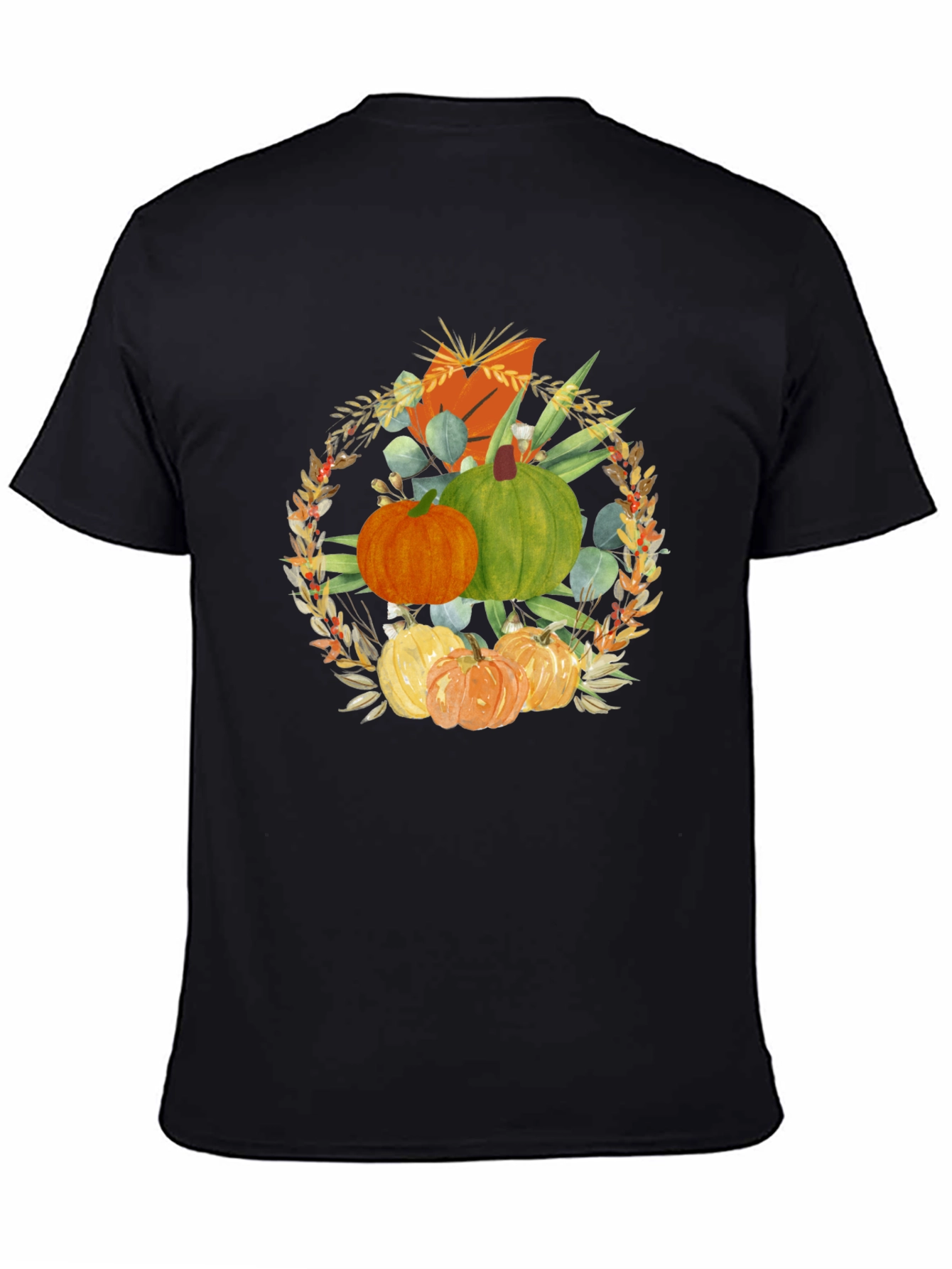 Fall Pumpkin Wreath Graphic T-Shirt
