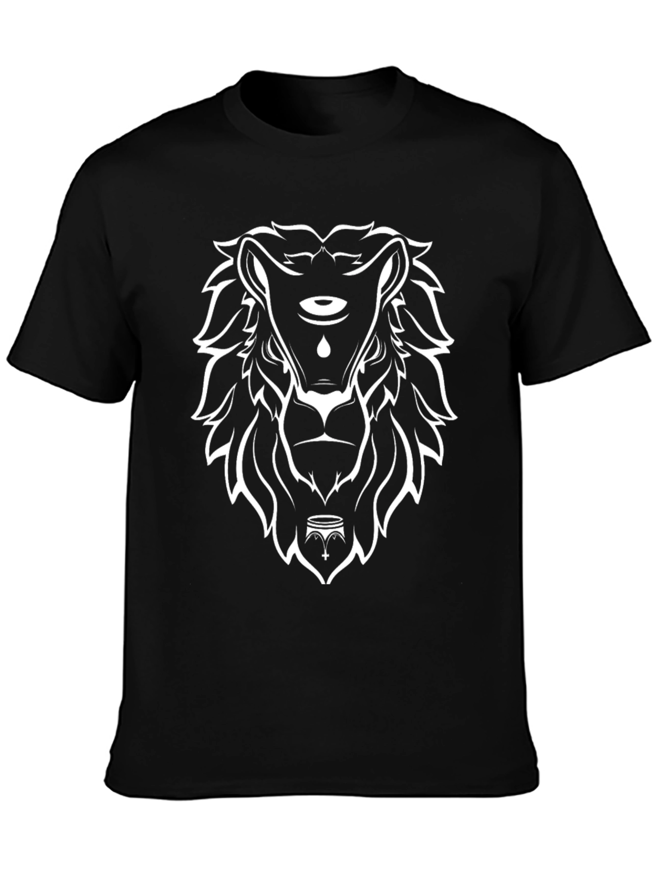 Lion Graphic Print Crew Neck T-Shirt