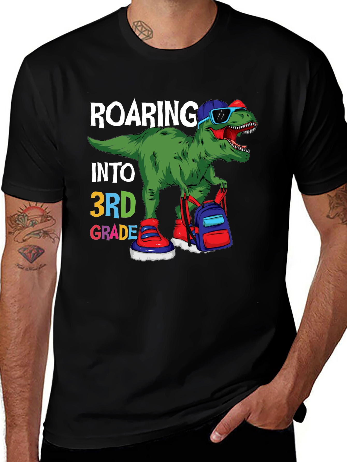 Roaring Into 3rd Grade Dinosaur T-Shirt
