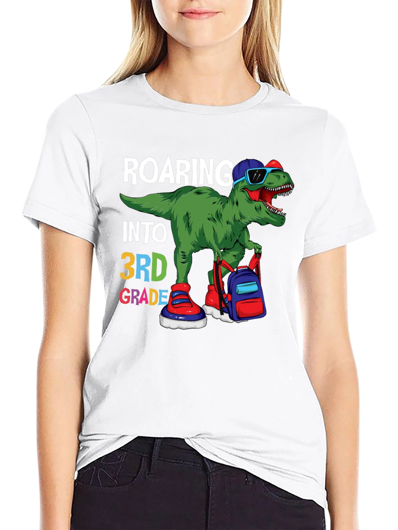 Roaring Into 3rd Grade Dinosaur T-Shirt