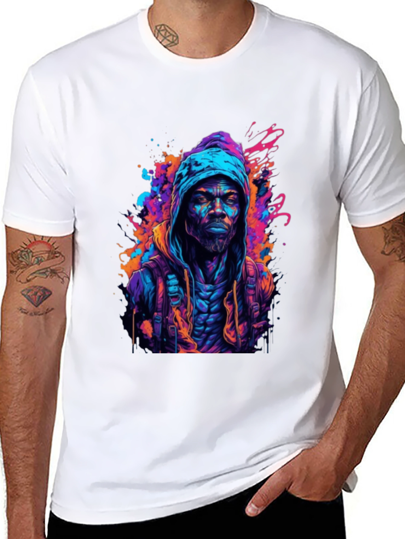 Hooded Urban Art T-Shirt