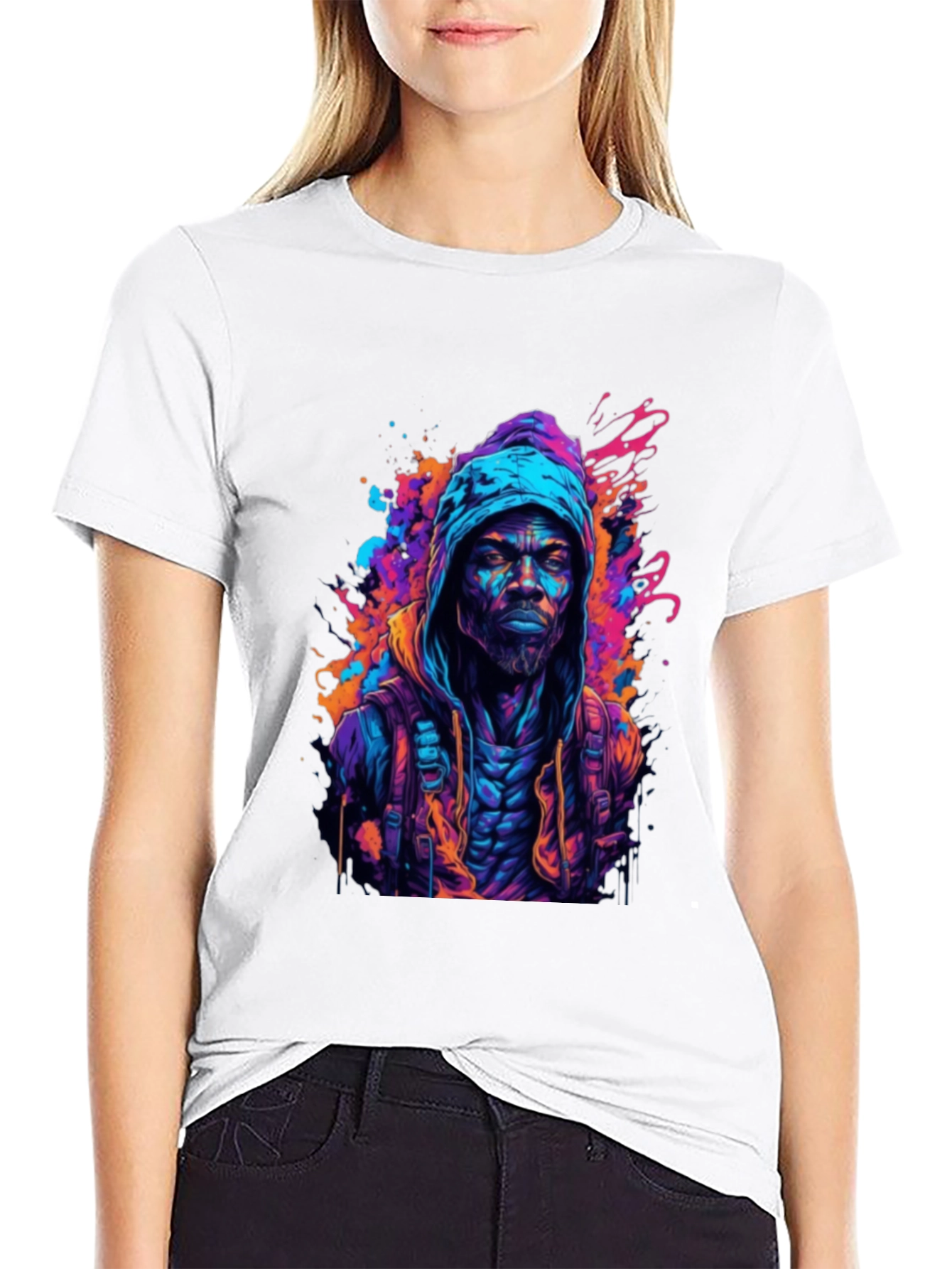 Hooded Urban Art T-Shirt
