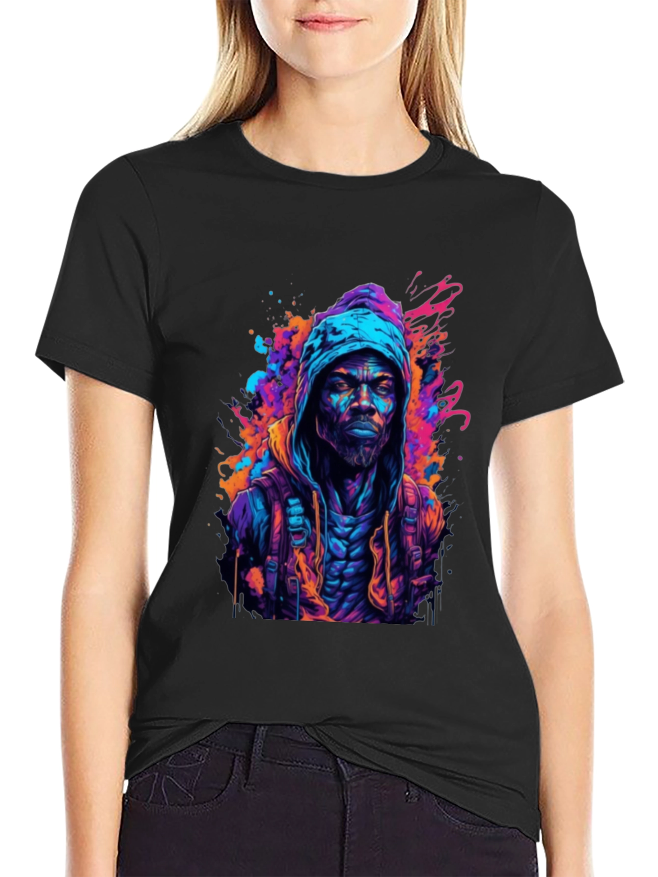 Hooded Urban Art T-Shirt