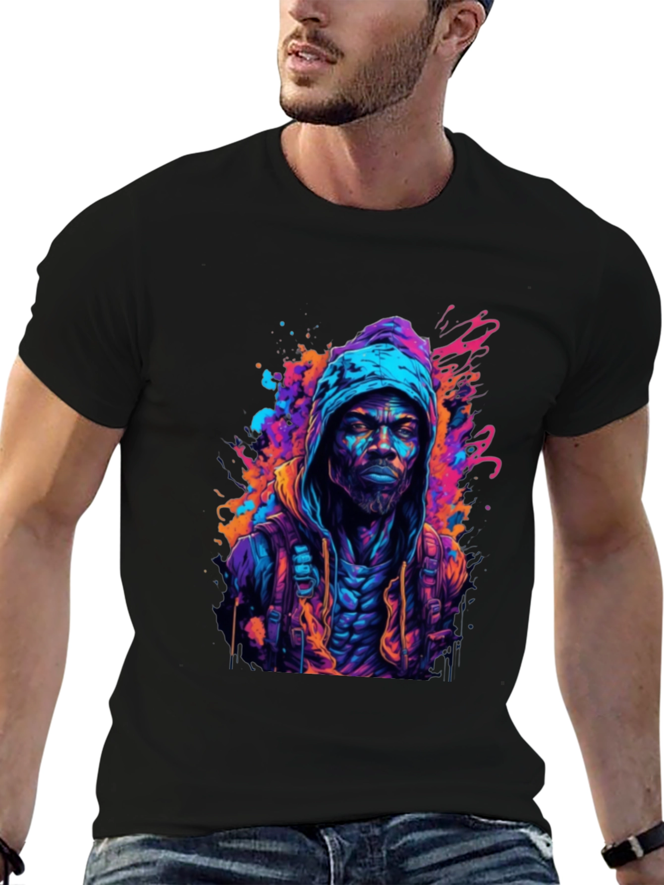 Hooded Urban Art T-Shirt