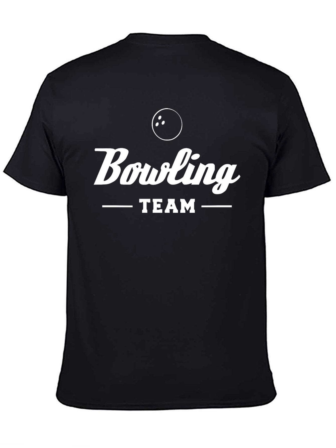 Bowling Team Graphic T-Shirt - Black Cotton Tee