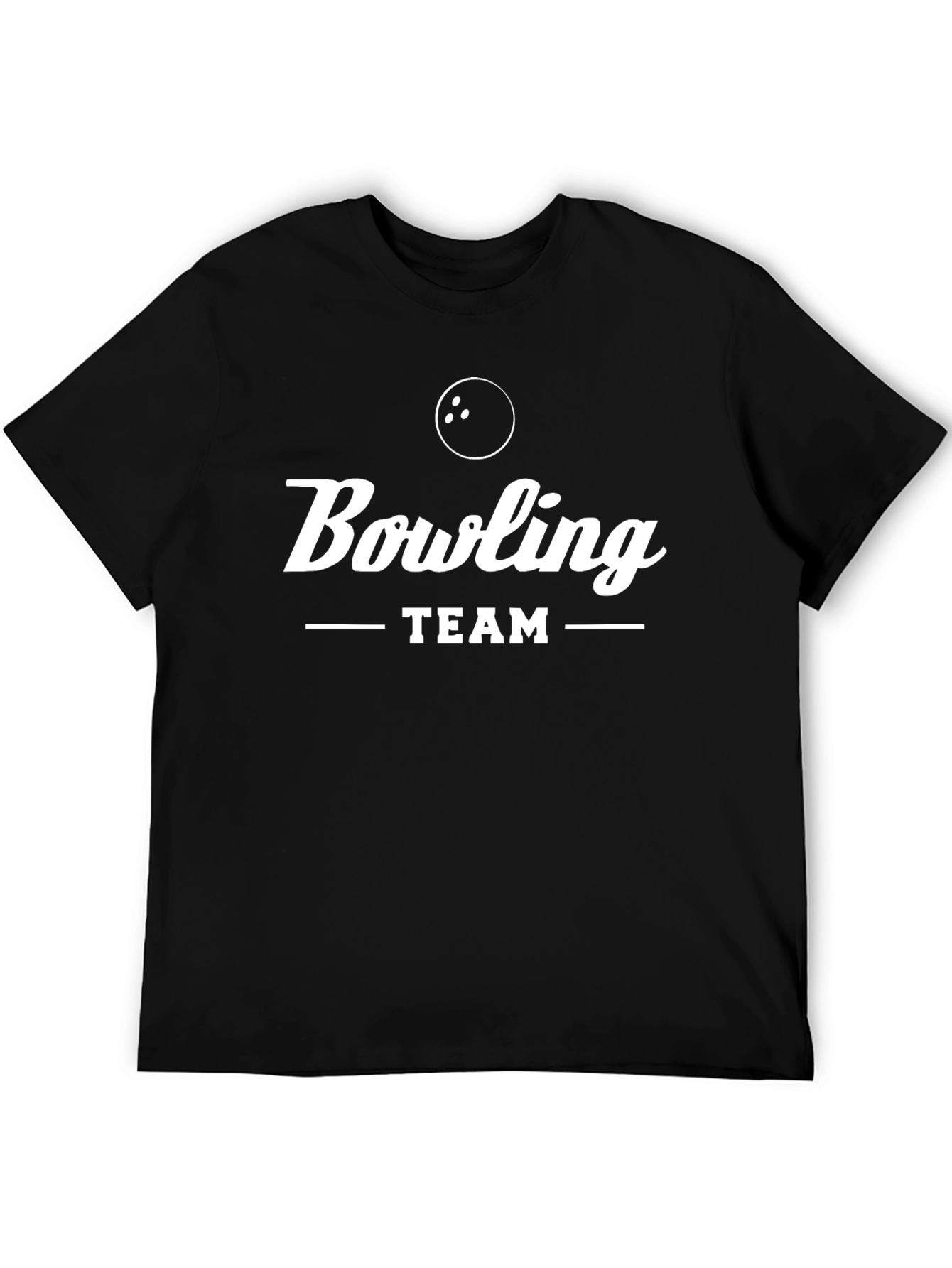 Bowling Team Graphic T-Shirt - Black Cotton Tee