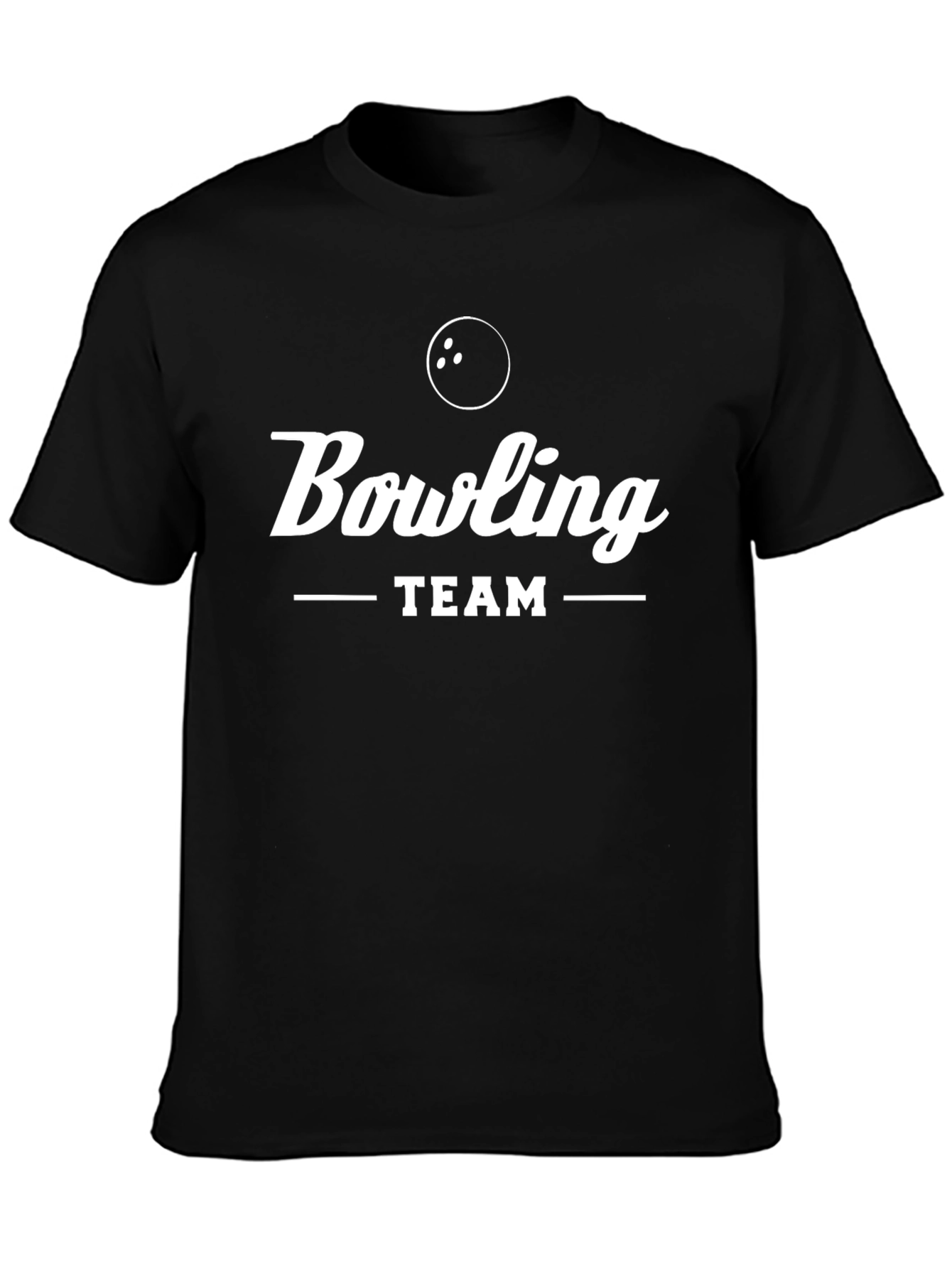 Bowling Team Graphic T-Shirt - Black Cotton Tee