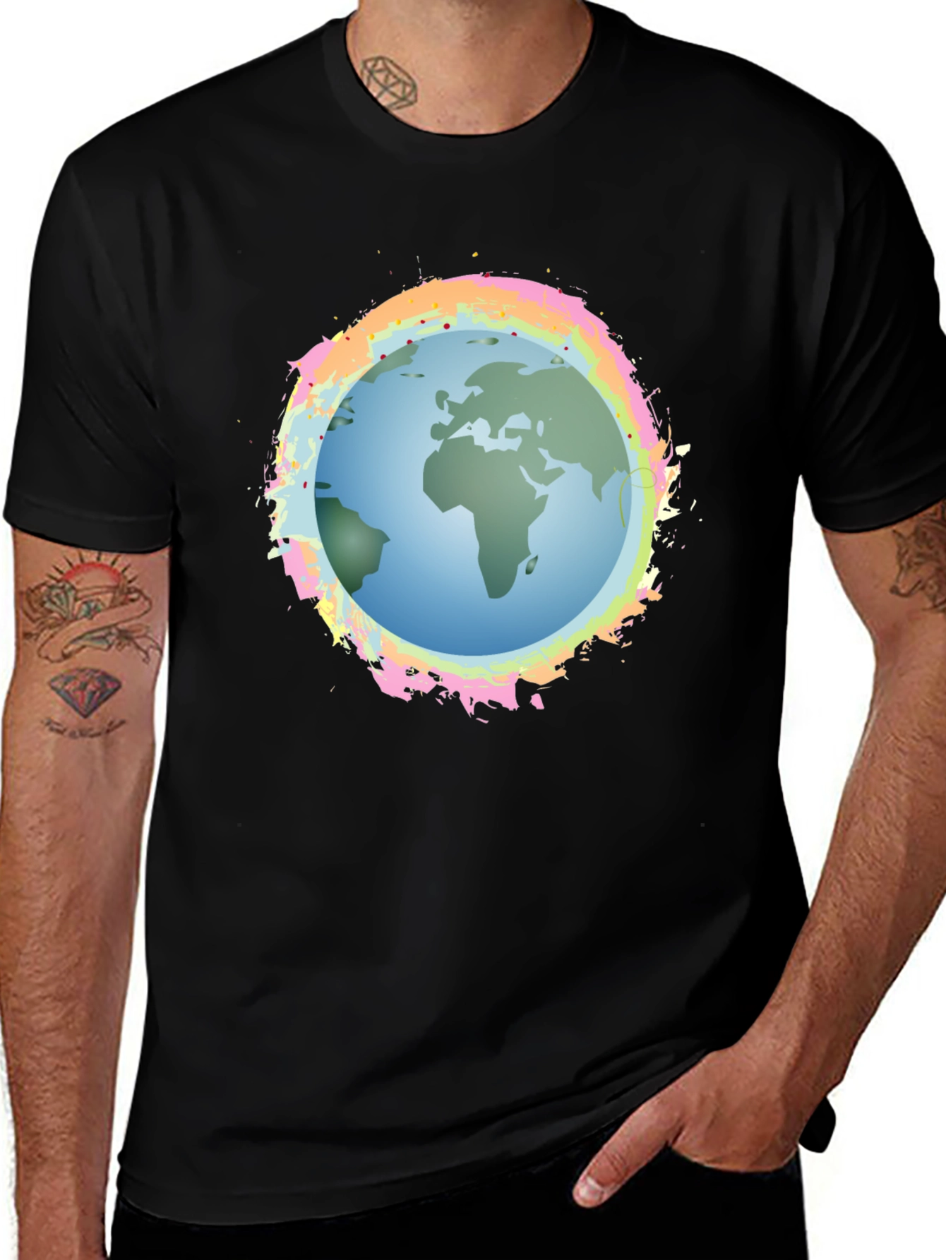 Earth Graphic Black Tee