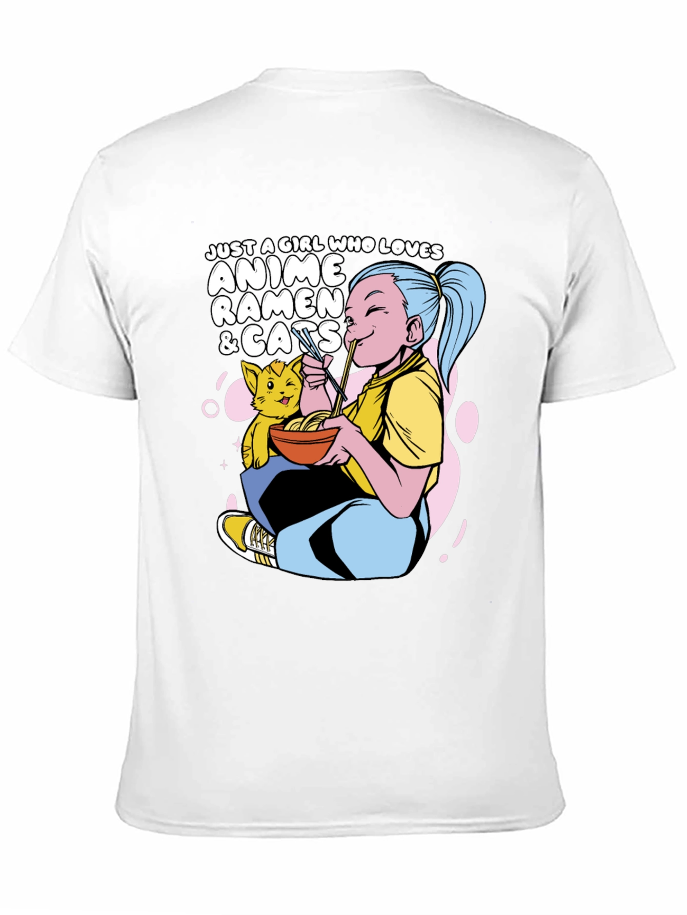Anime Ramen Cats Graphic T-Shirt