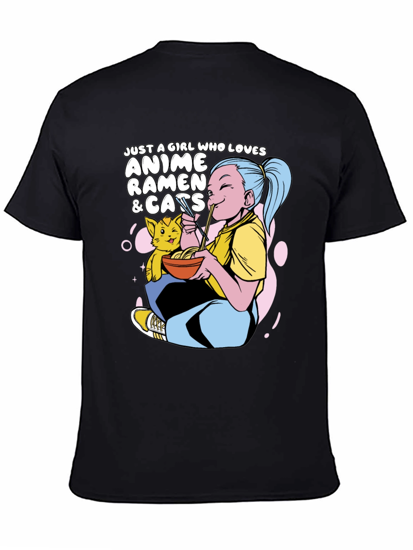 Anime Ramen Cats Graphic T-Shirt