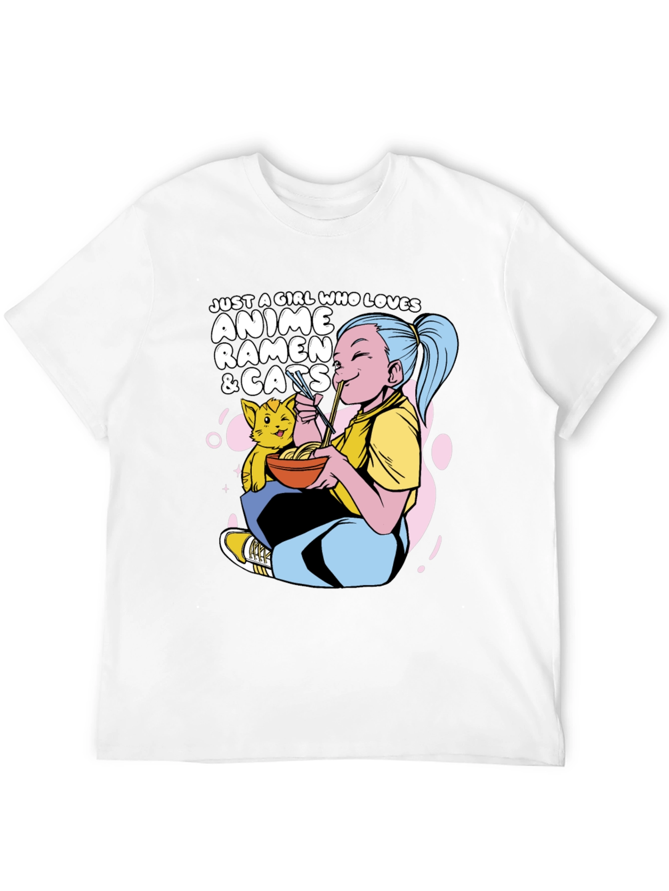 Anime Ramen Cats Graphic T-Shirt