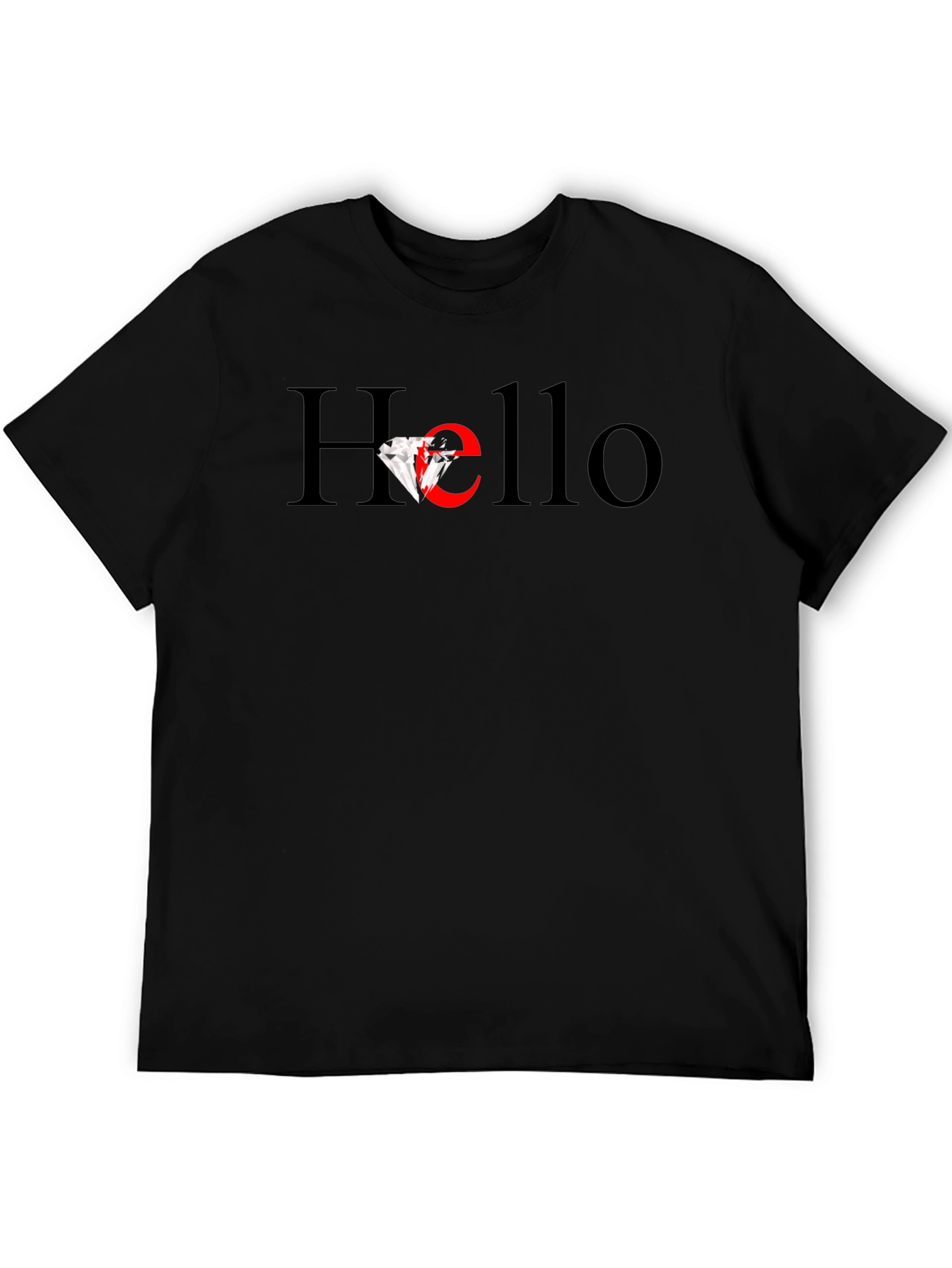 Hello Diamond Graphic Tee - Mens Black T-Shirt