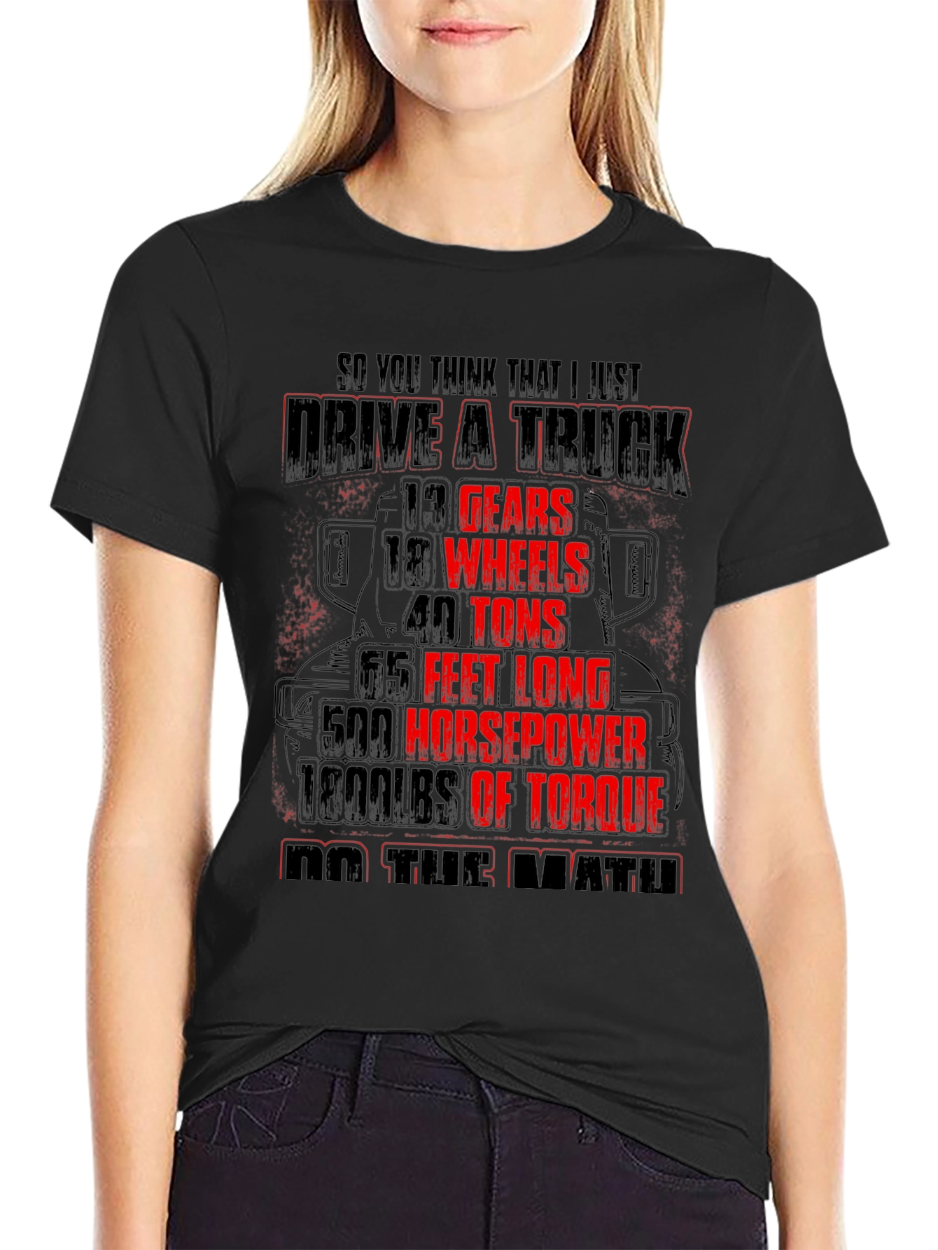 Drive a Truck Black T-Shirt for Men