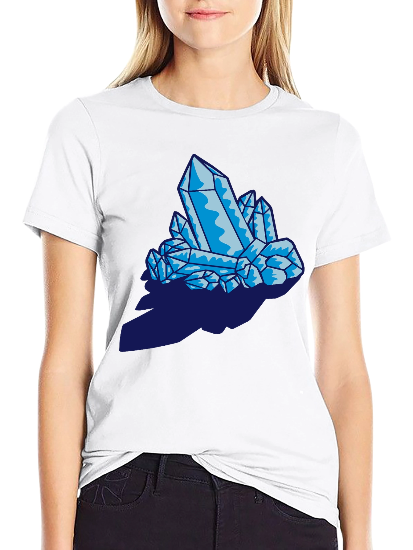 Crystal Graphic Print Black T-Shirt