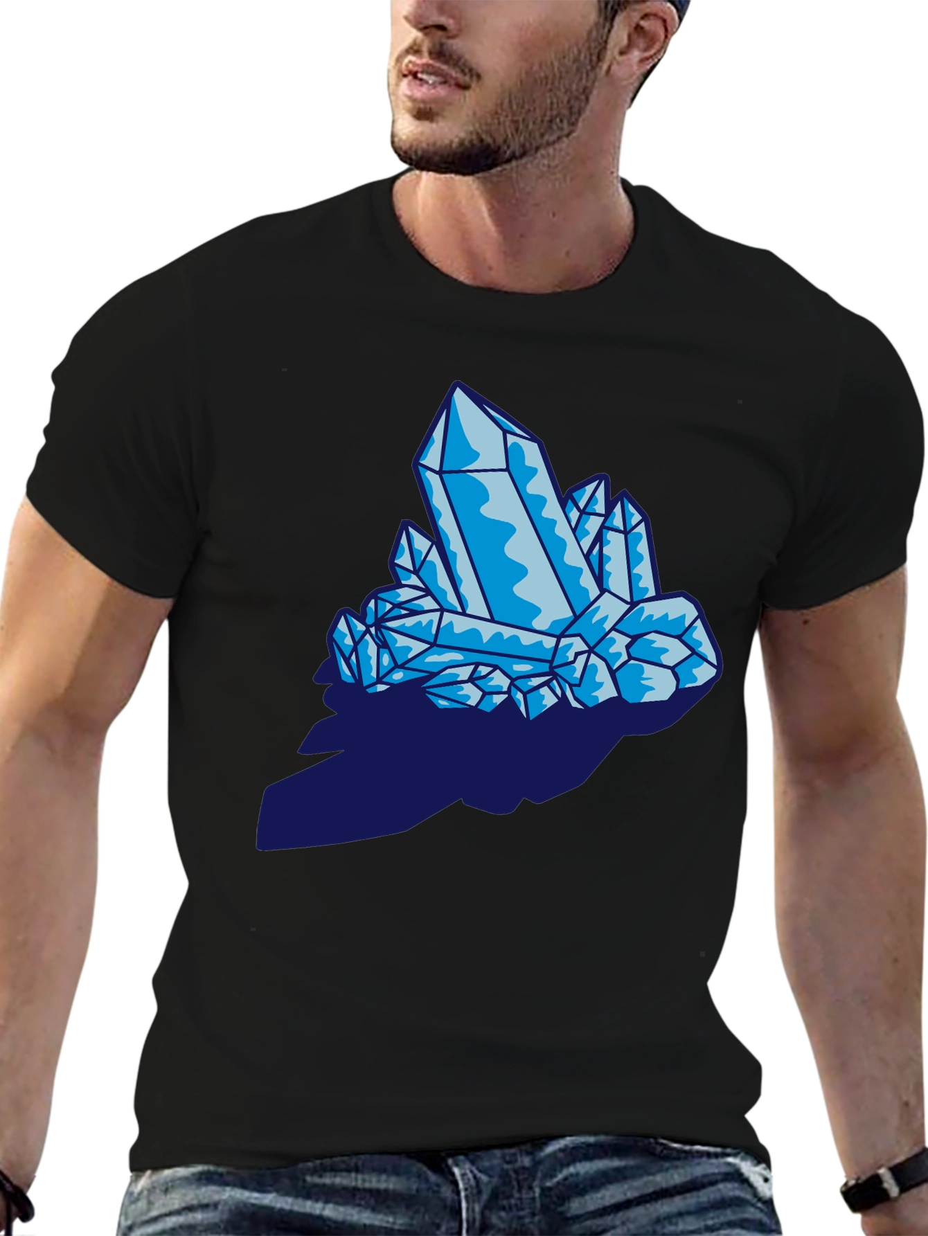 Crystal Graphic Print Black T-Shirt