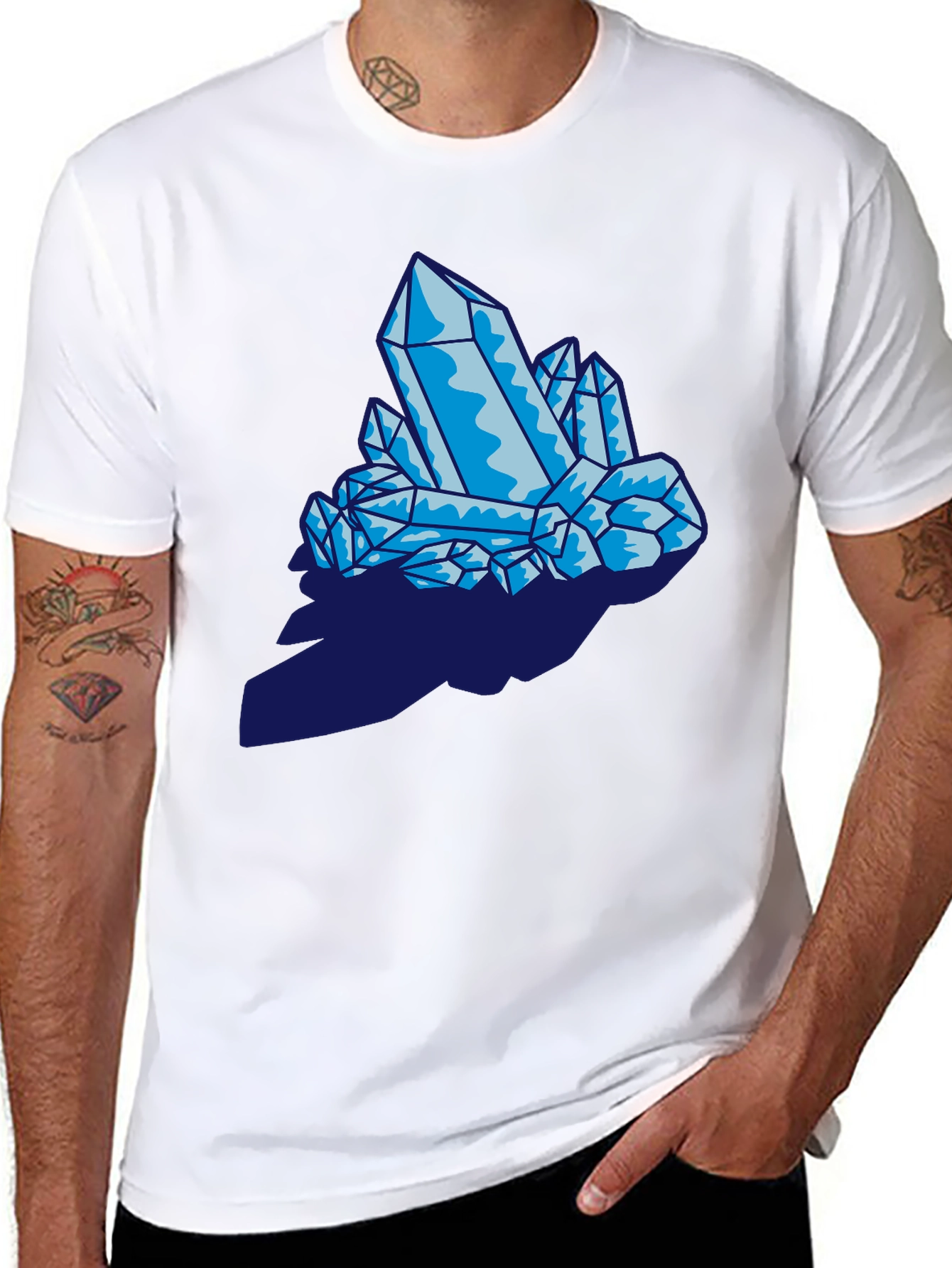 Crystal Graphic Print Black T-Shirt