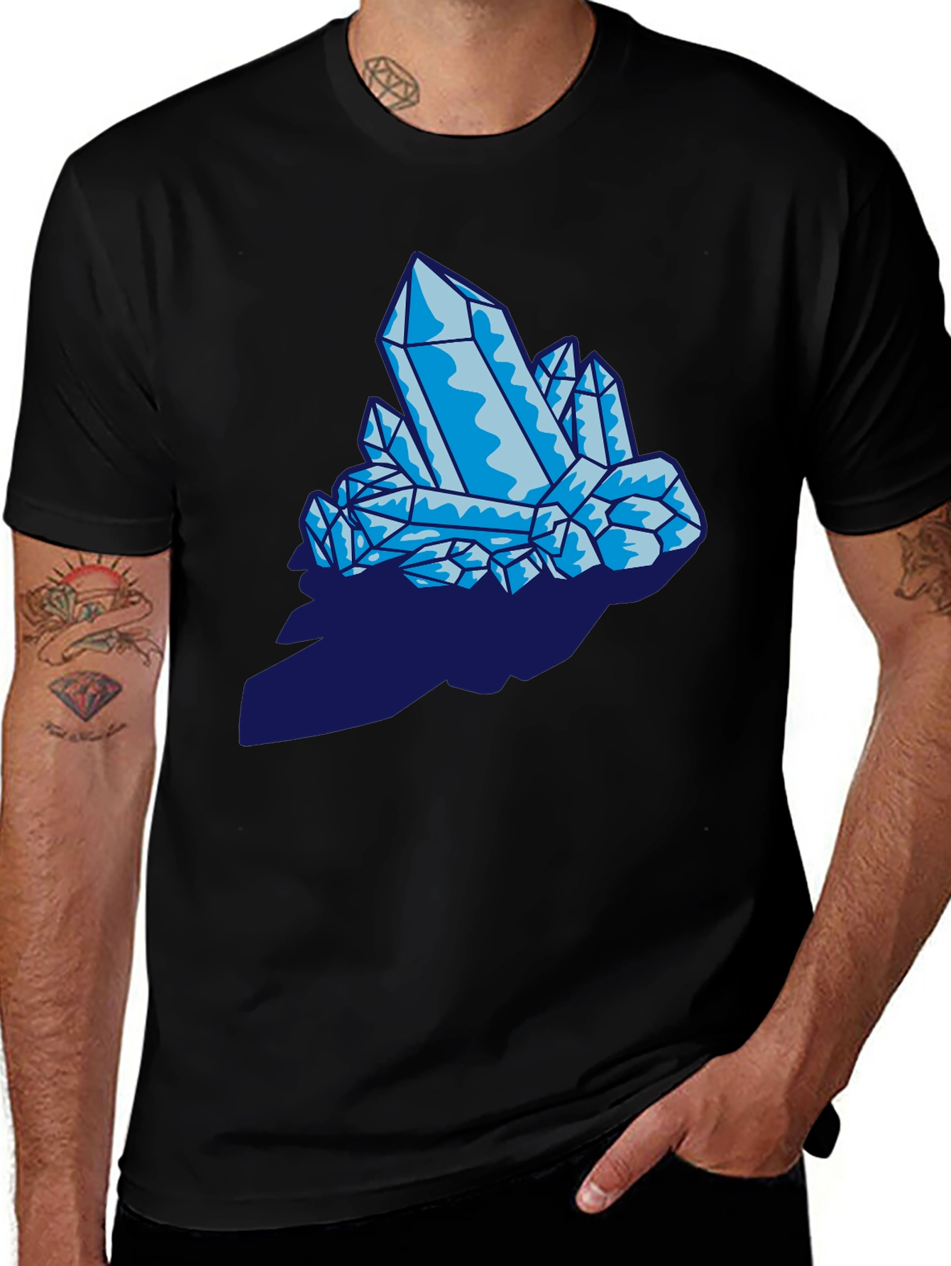 Crystal Graphic Print Black T-Shirt