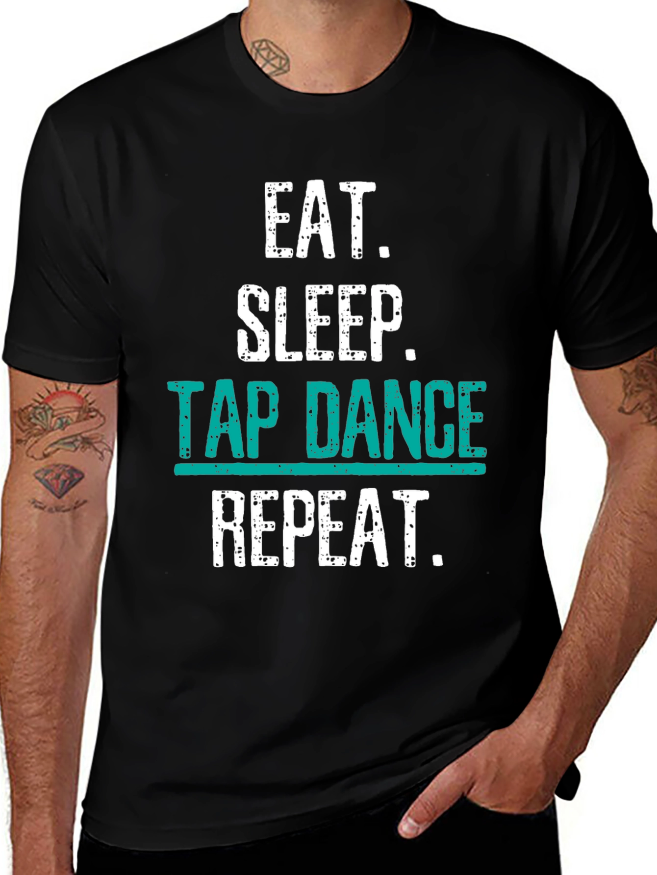 Eat Sleep Tap Dance Repeat Black T-Shirt