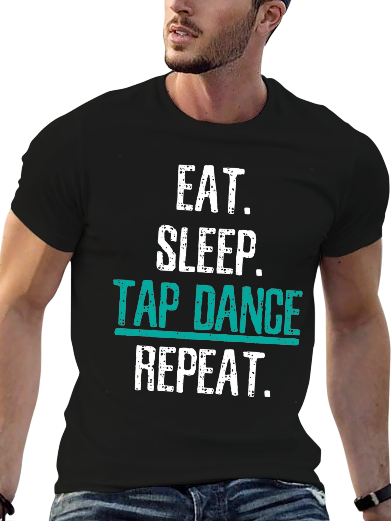 Eat Sleep Tap Dance Repeat Black T-Shirt