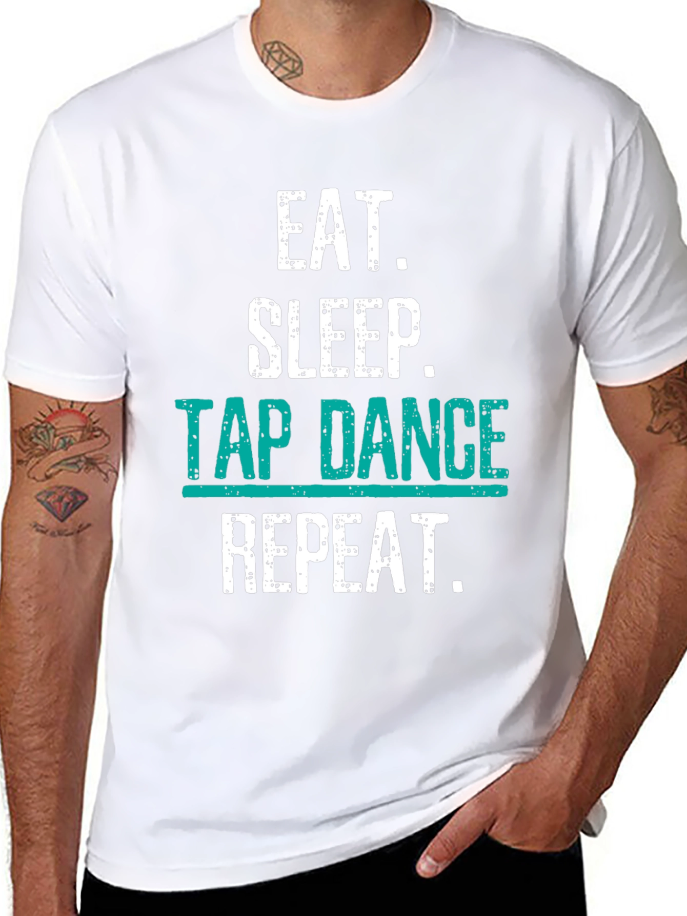 Eat Sleep Tap Dance Repeat Black T-Shirt
