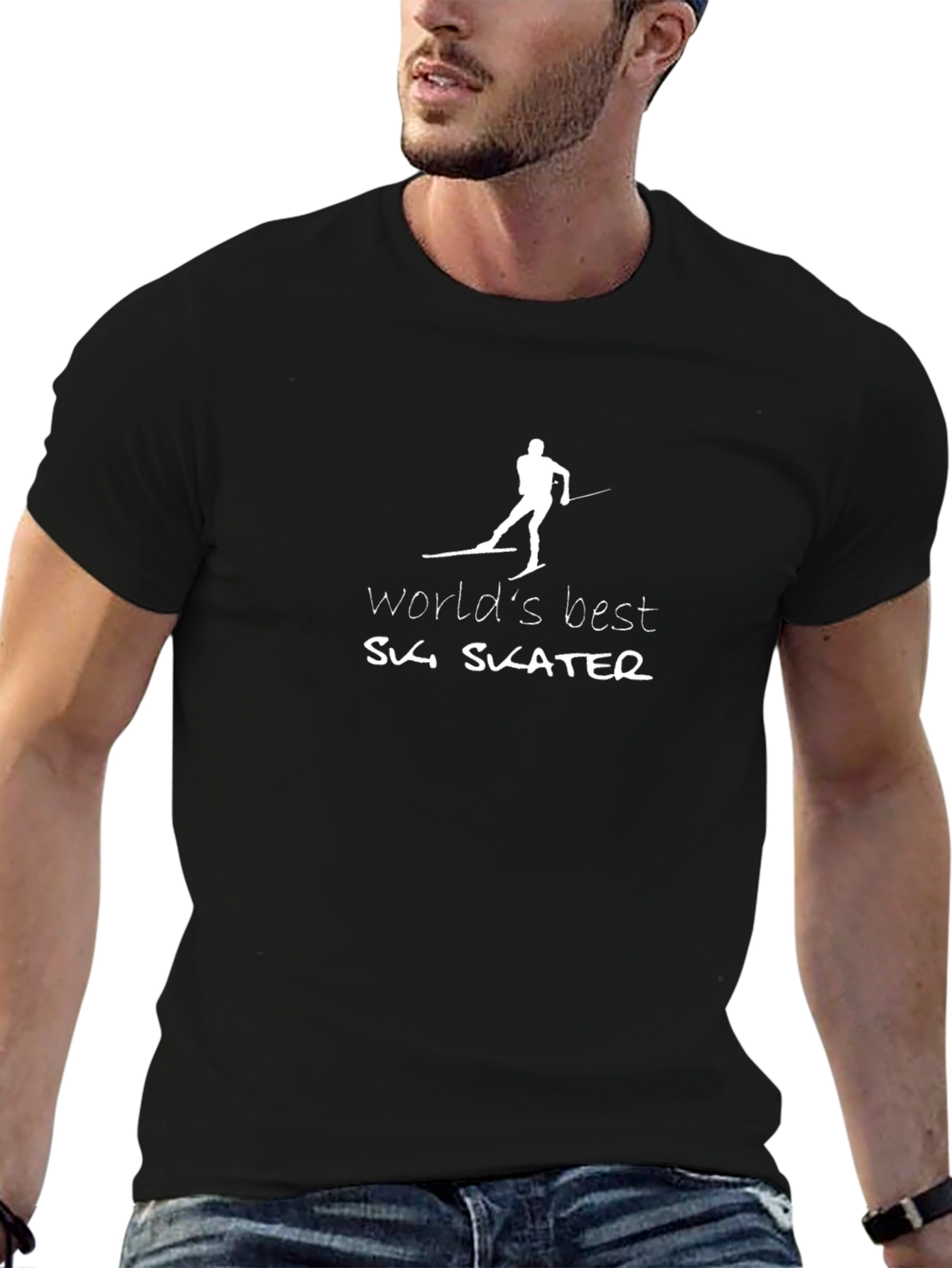 Worlds Best Ski Skater Black T-Shirt