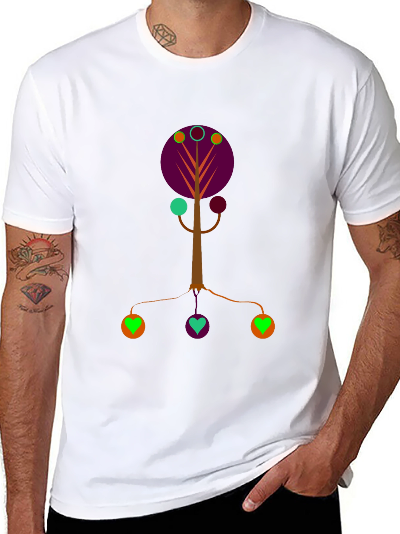 Abstract Tree Graphic Tee - Modern Art Shirt