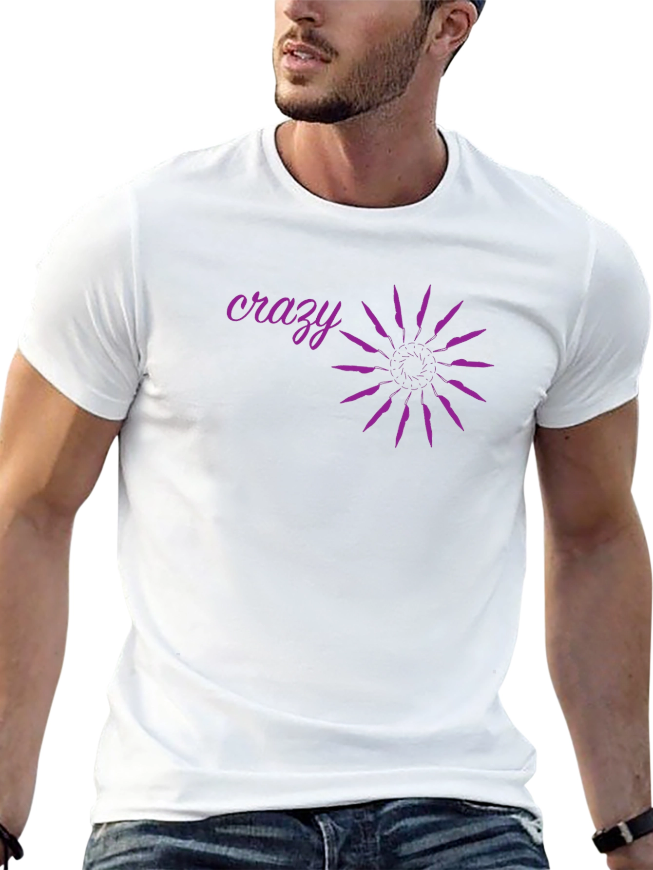 Crazy Graphic Tee - Black Cotton Blend