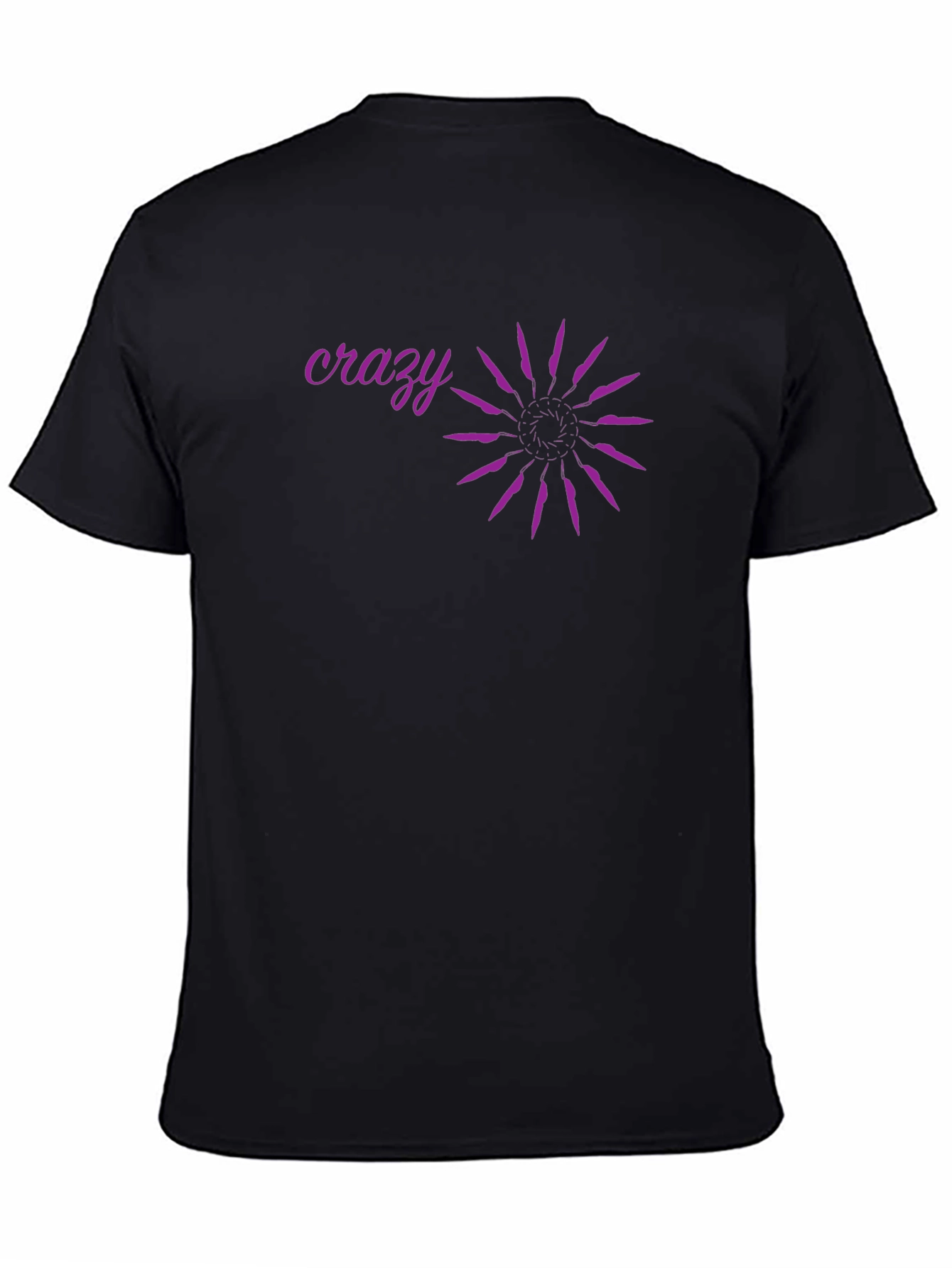 Crazy Graphic Tee - Black Cotton Blend