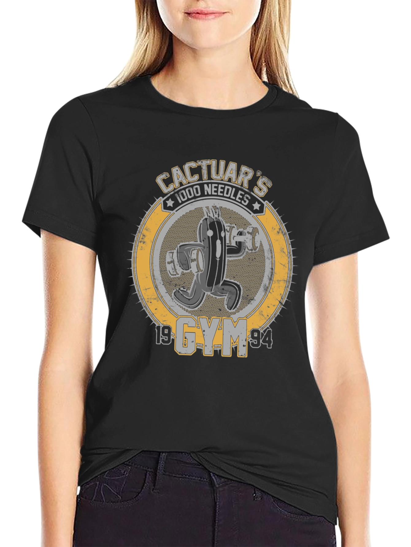Cactuars Gym 1000 Needles Black T-Shirt