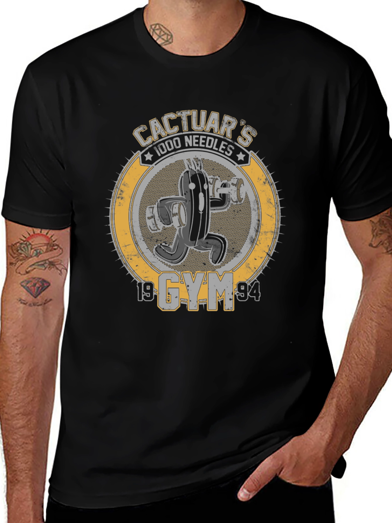 Cactuars Gym 1000 Needles Black T-Shirt