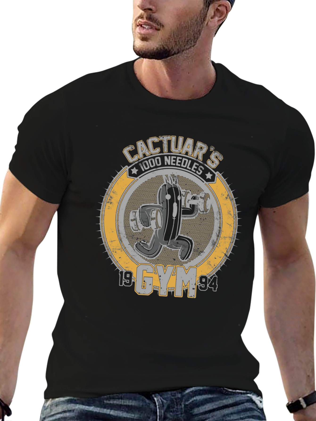 Cactuars Gym 1000 Needles Black T-Shirt